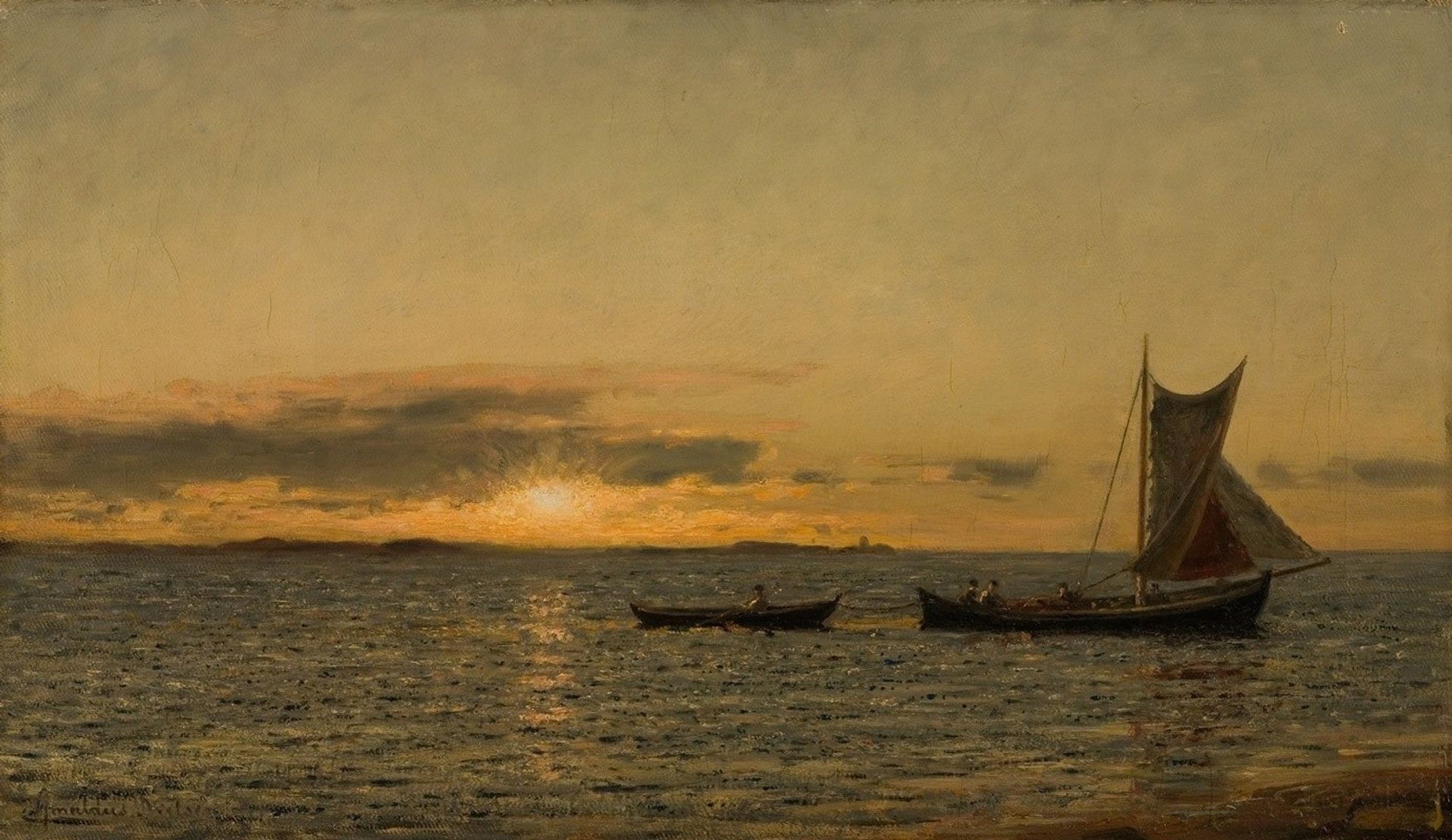 Ved solnedgang by Amaldus Nielsen