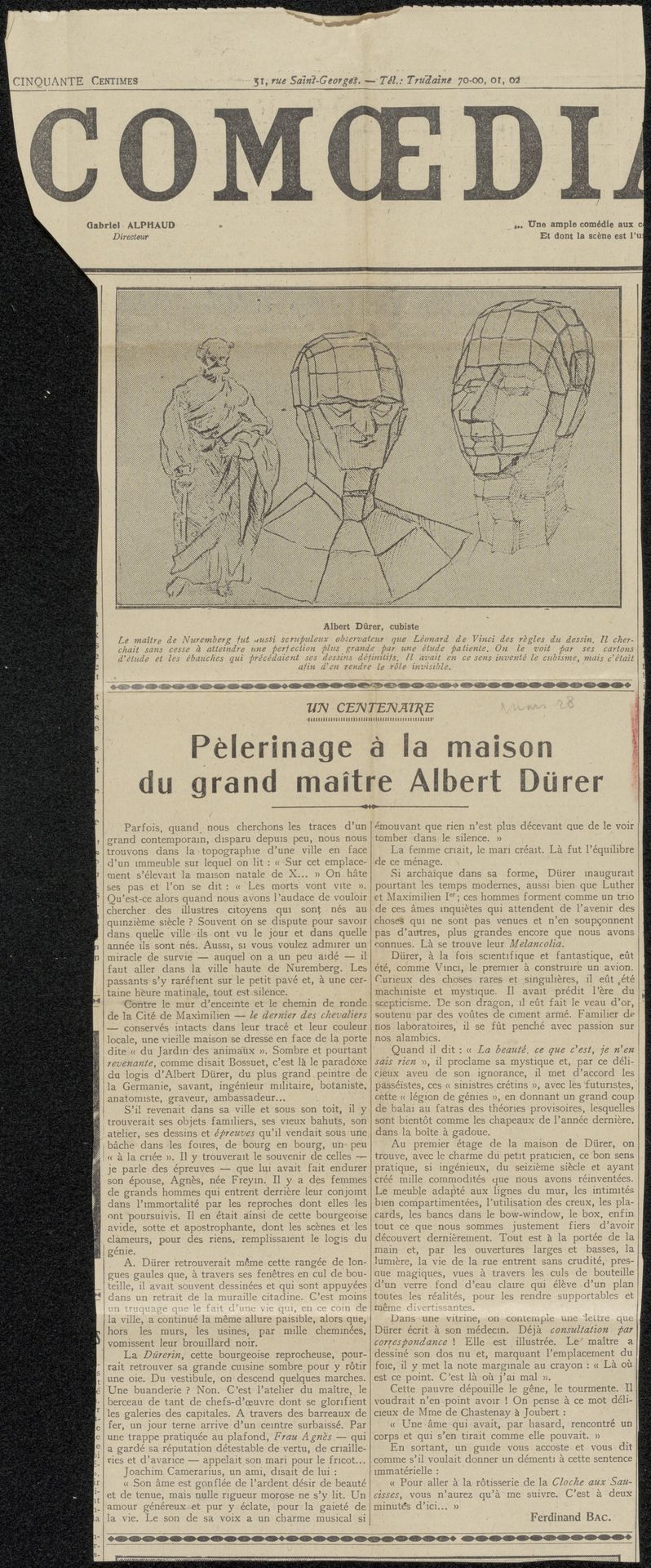 Krantenknipsel uit archief Philip Zilcken by Anonymous