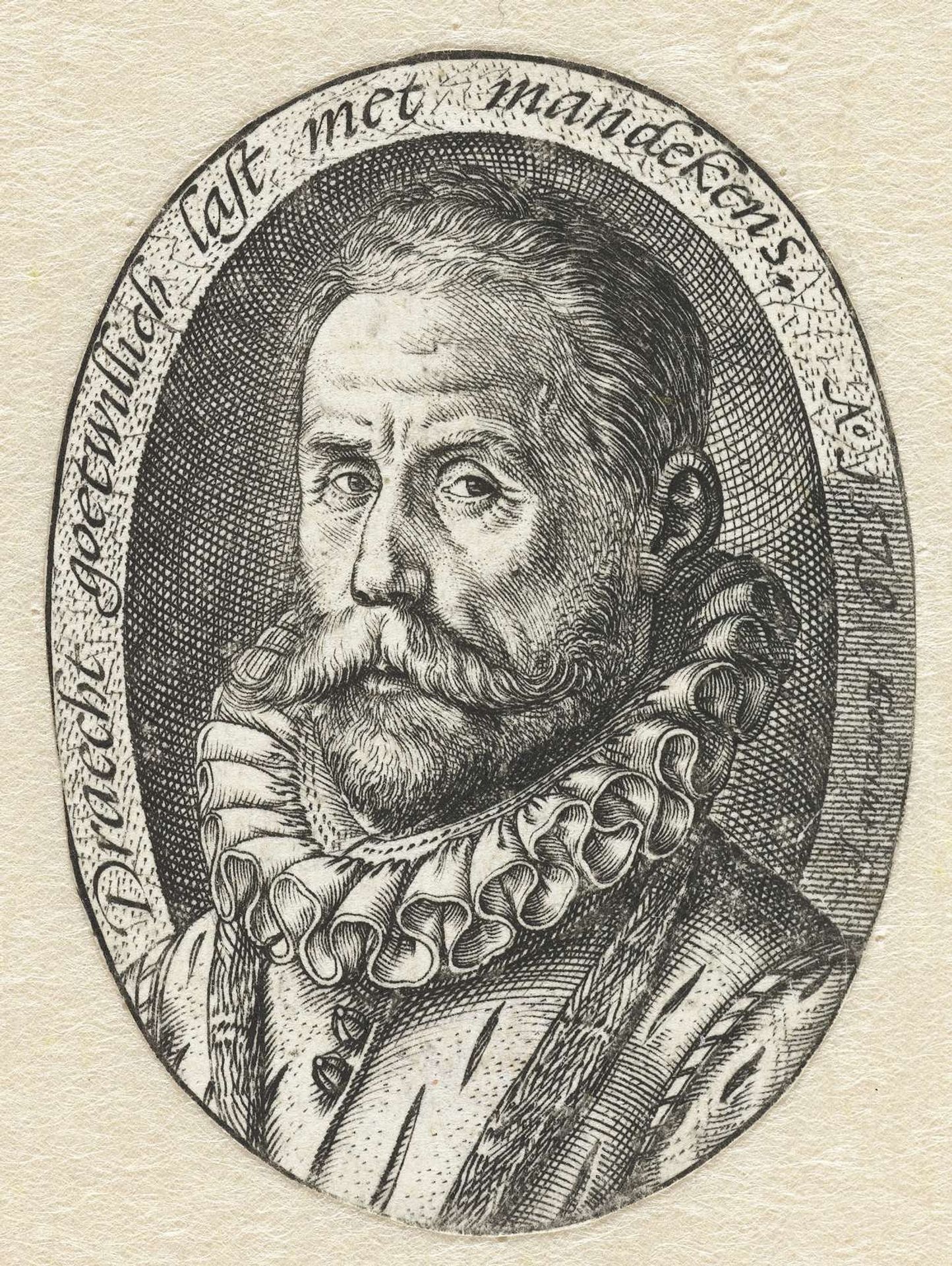 Portret van een bebaarde man by Hendrick Goltzius