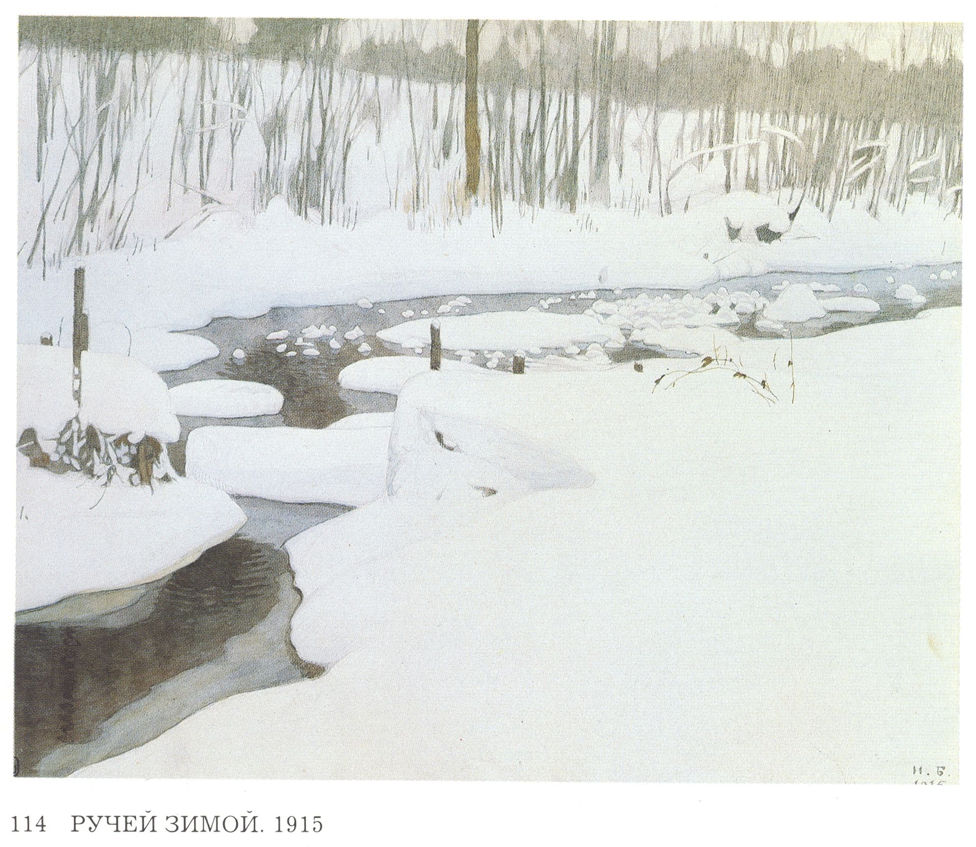 Creek in winter by Ivan Bilibin