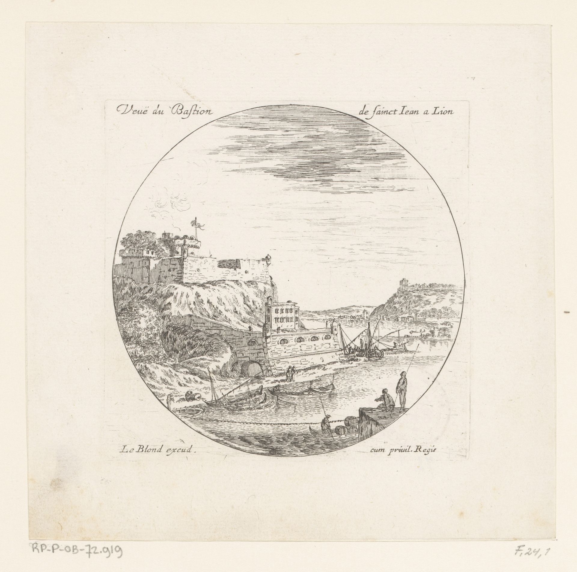Gezicht op het bastion van Saint-Jean by Israel Silvestre