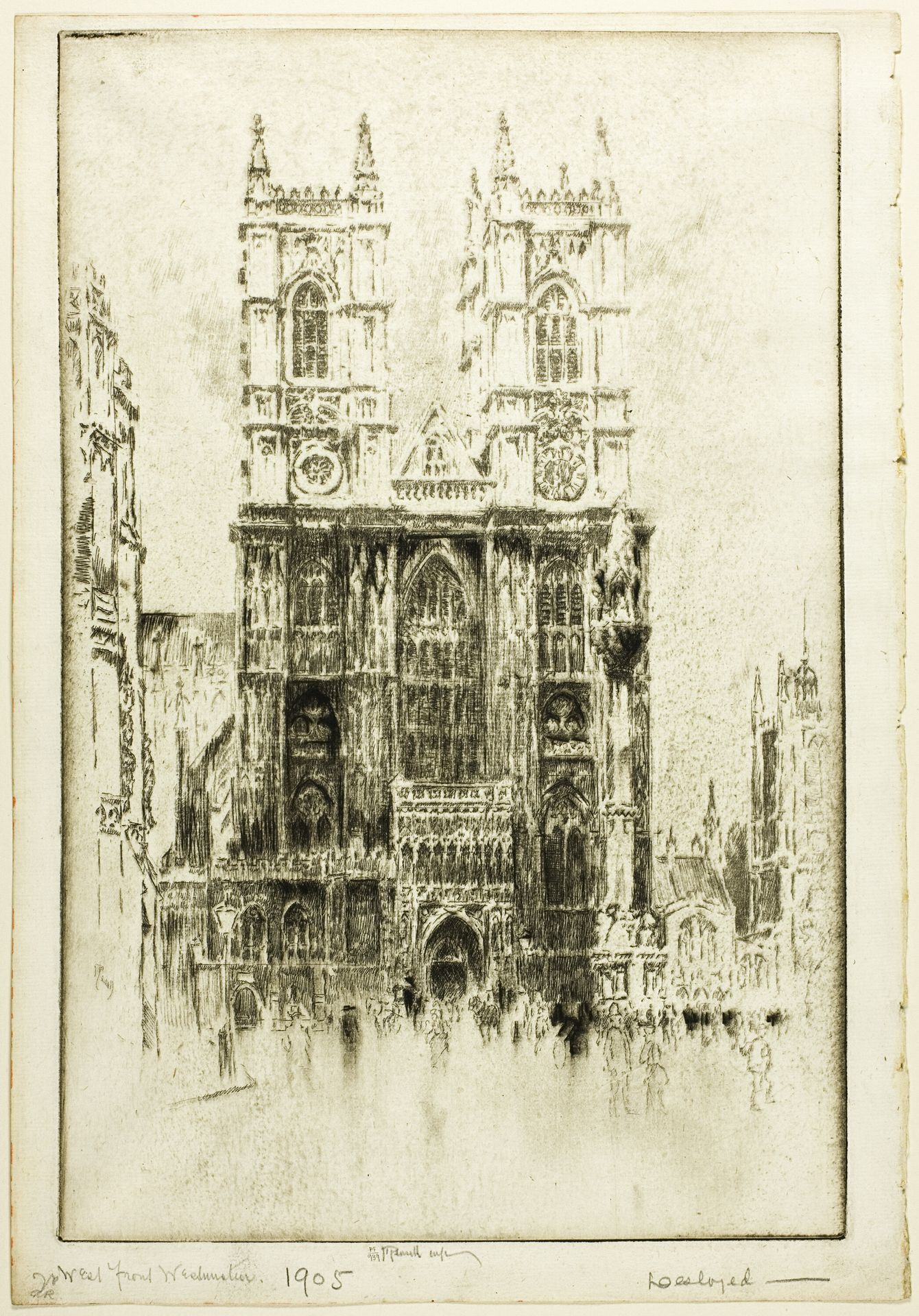 West Front, Westminster Abbey by Joseph Pennell