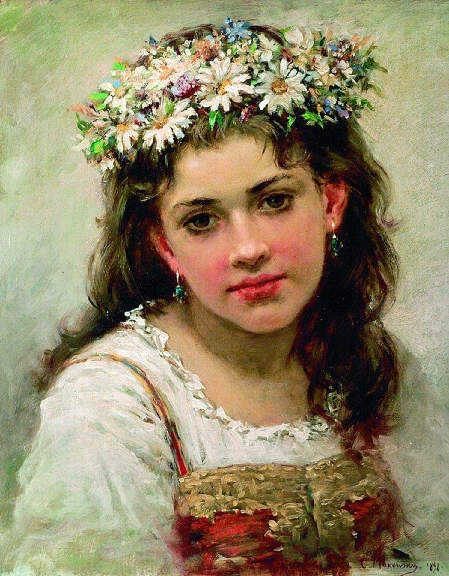 Head of the Girl by Konstantin Egorovich Makovsky