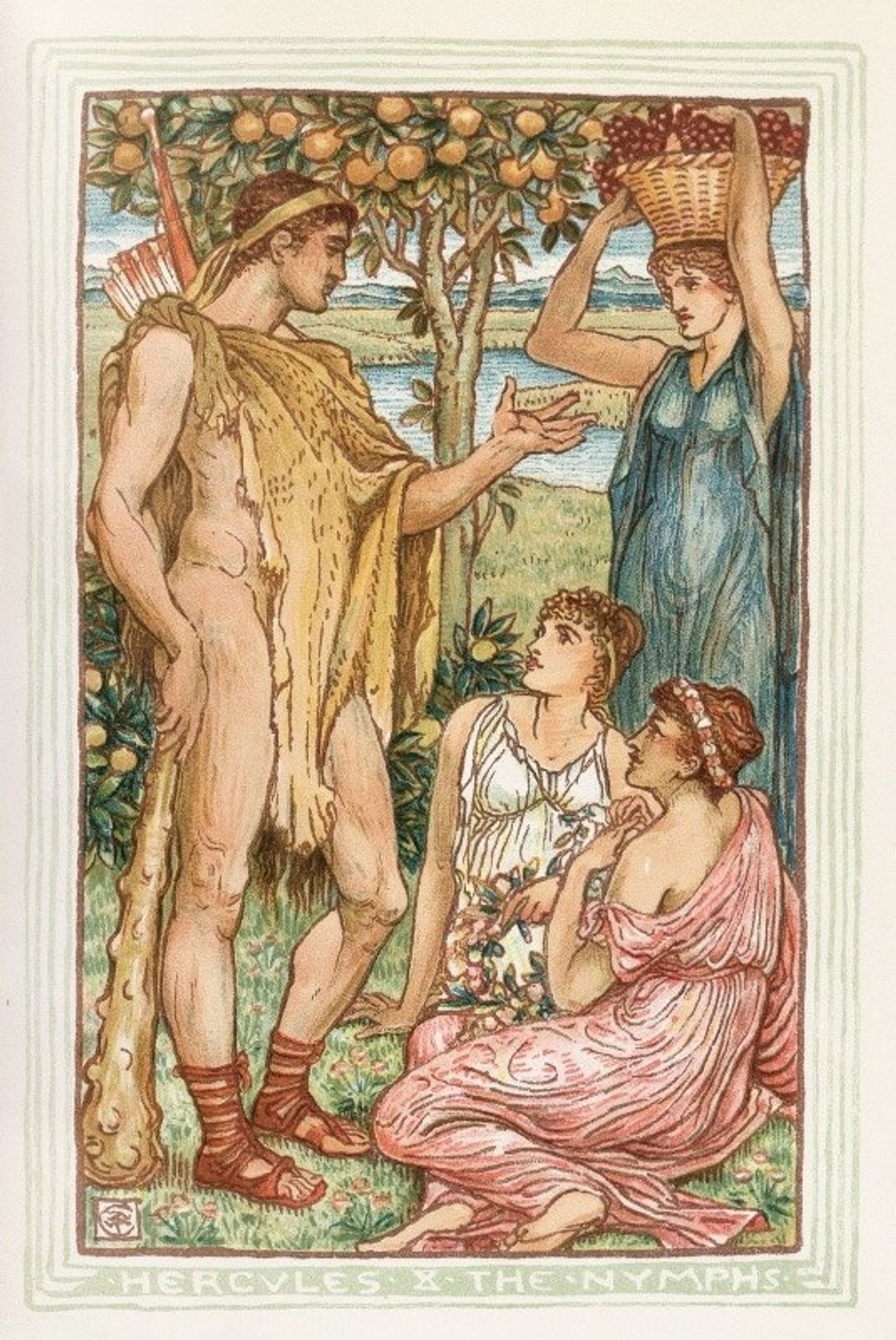 Hercules and the nymphs by Walter Crane