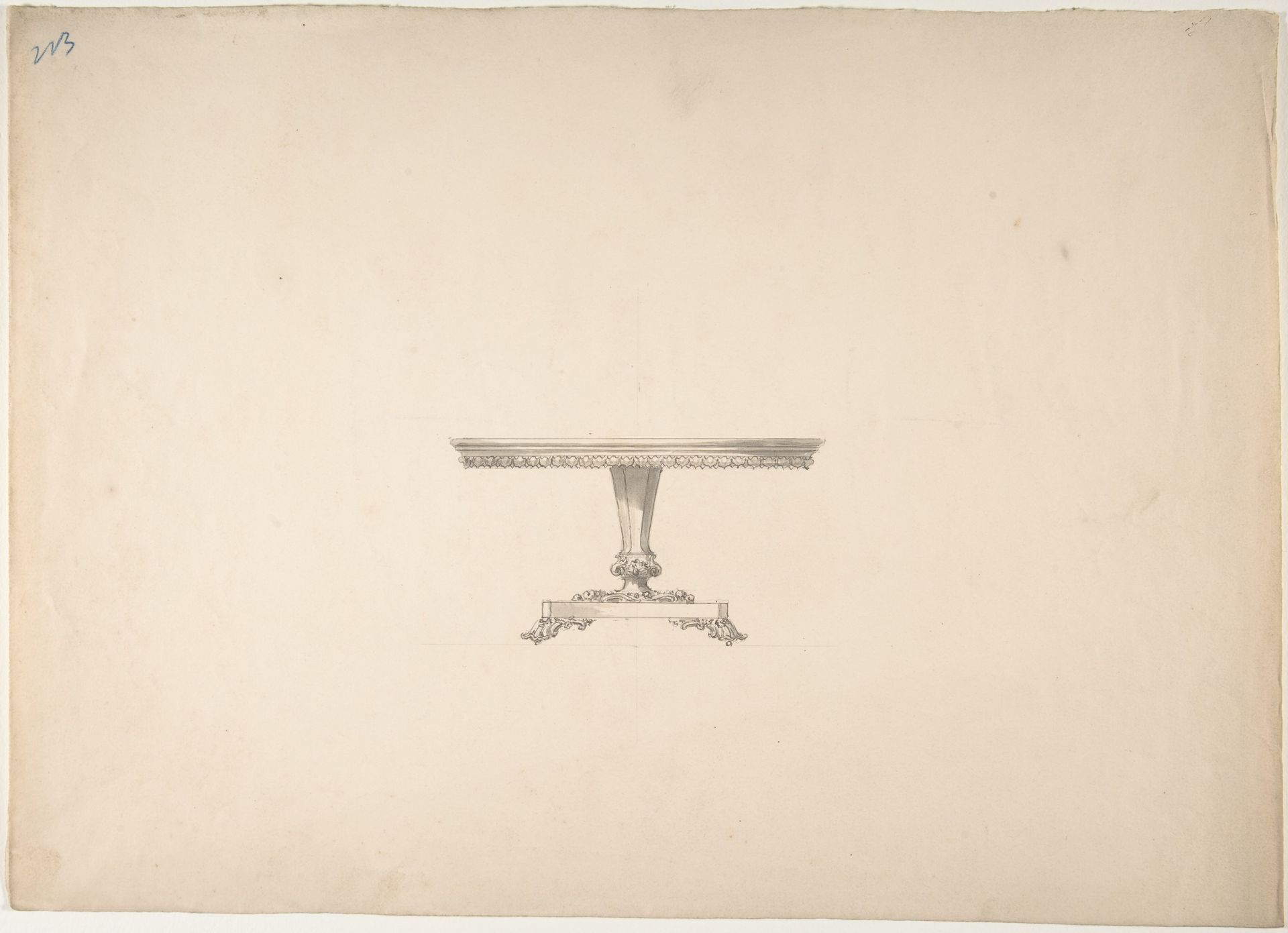Design for a Round Pedestal Table by Anonymous
