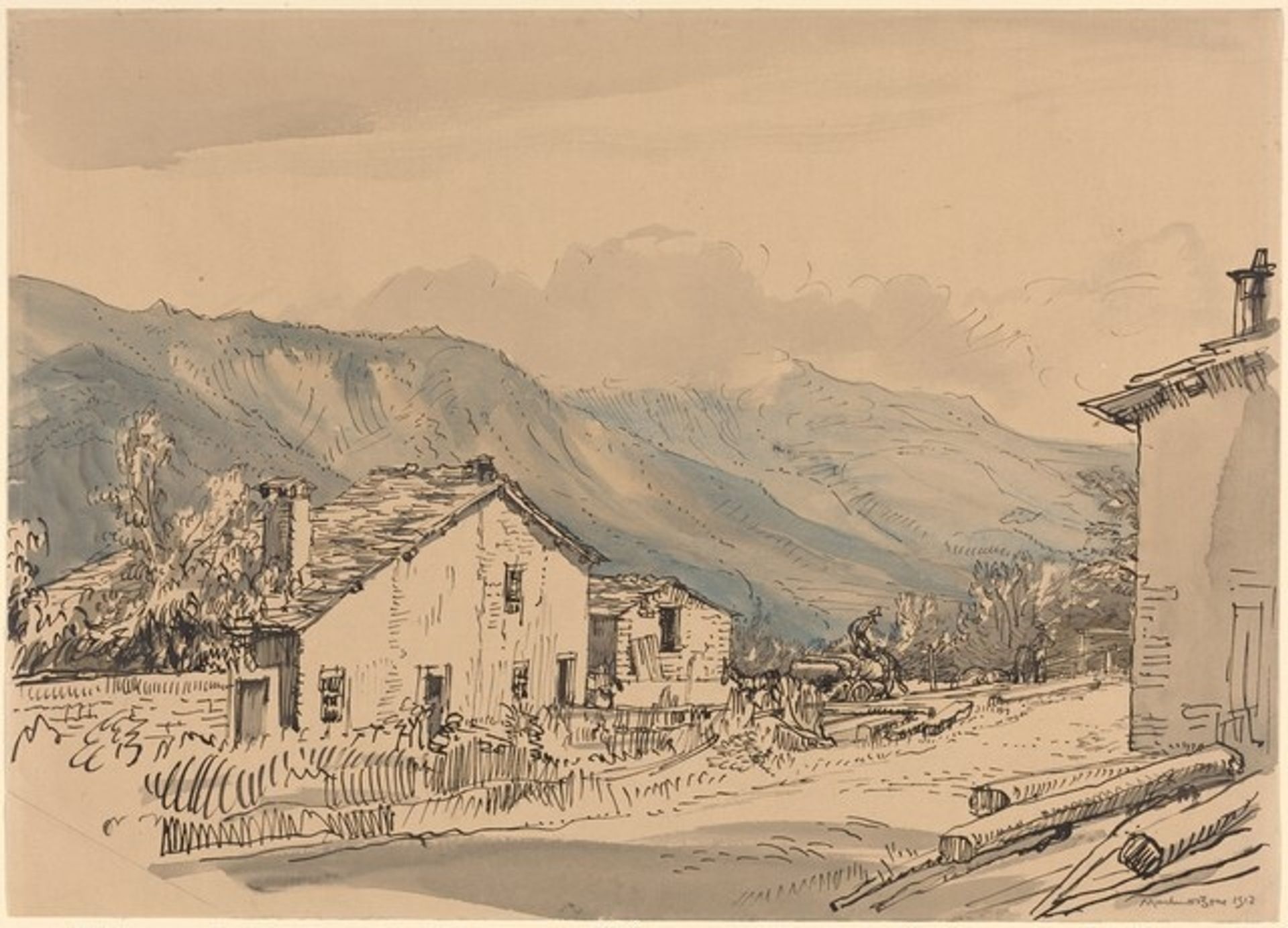In the Appenines near Bosenlinga by Muirhead Bone