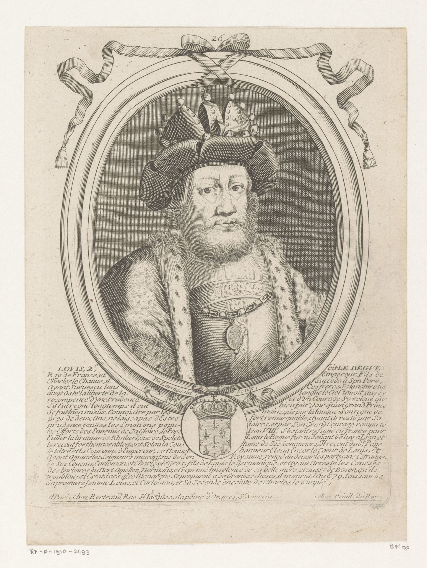 Portret van Lodewijk de Stamelaar by Nicolas de (I) Larmessin