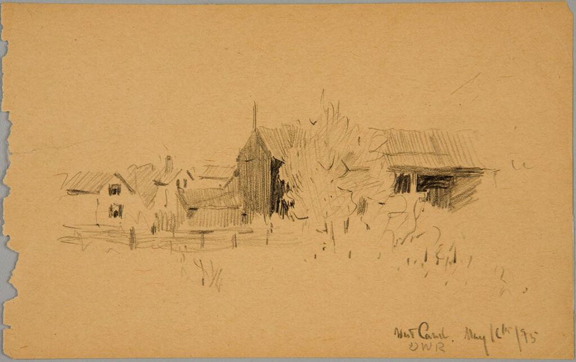 Landscape with Farm Buildings, West Cambridge, Massachusetts by Denman Waldo Ross