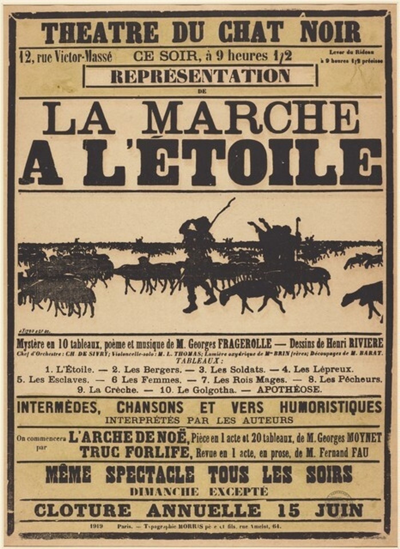 Poster for Le Chat Noir: La march à l'Étoile by Henri Rivière