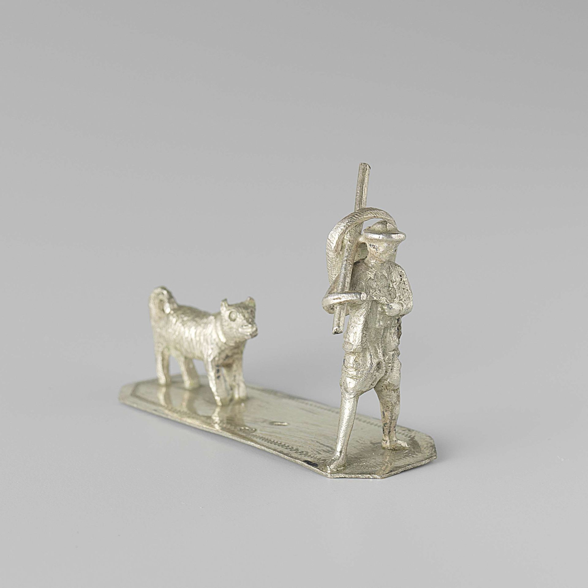 Man met hond en stok by Gijsbert Barbiers