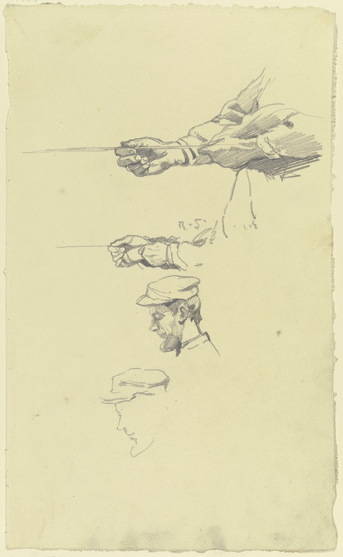 Kopf und Hände eines Arbeiters aus der _Großen Spinnerei von Edam_ by Rudolf Gudden