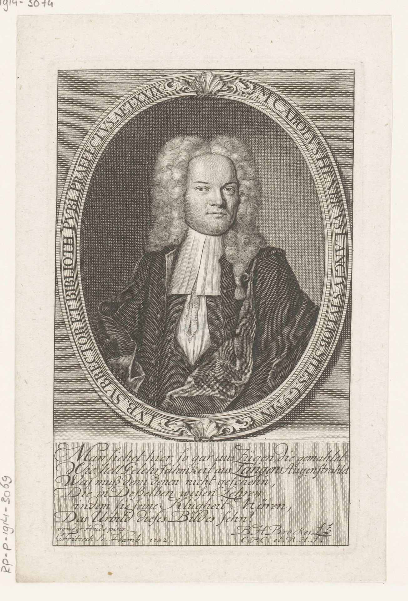 Portret van Karl Heinrich Lange by Christian Fritzsch