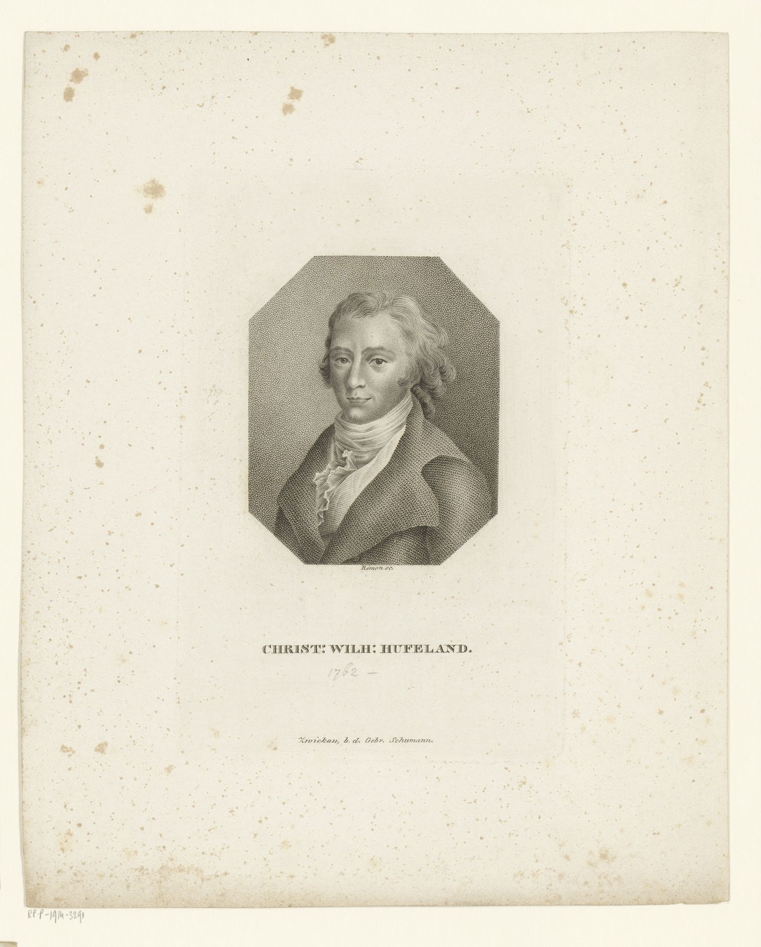 Portret van Christoph Wilhelm von Hufeland by J. Rémon