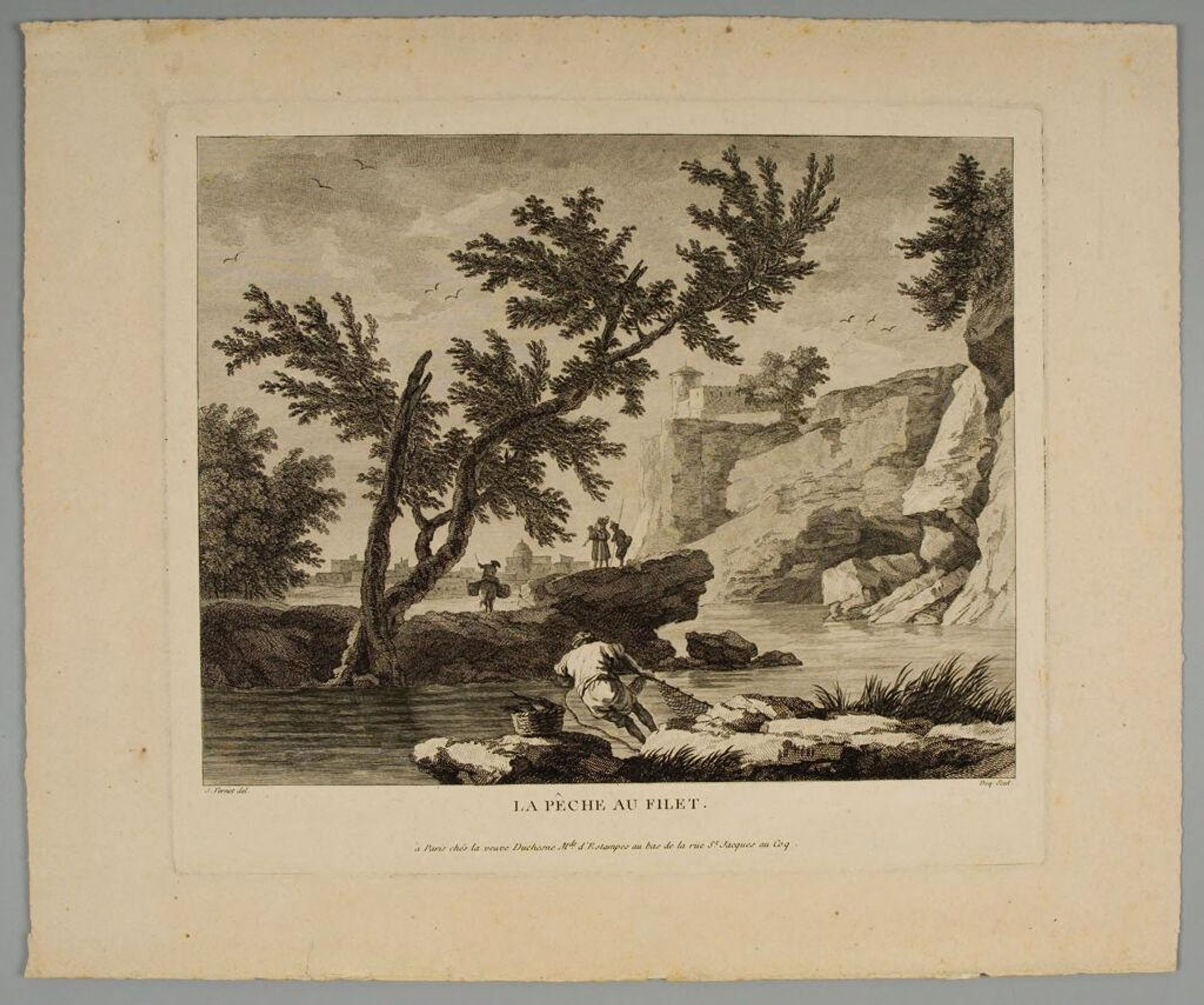 Fishing with a Net by François Nicolas Barthélemy Dequevauviller