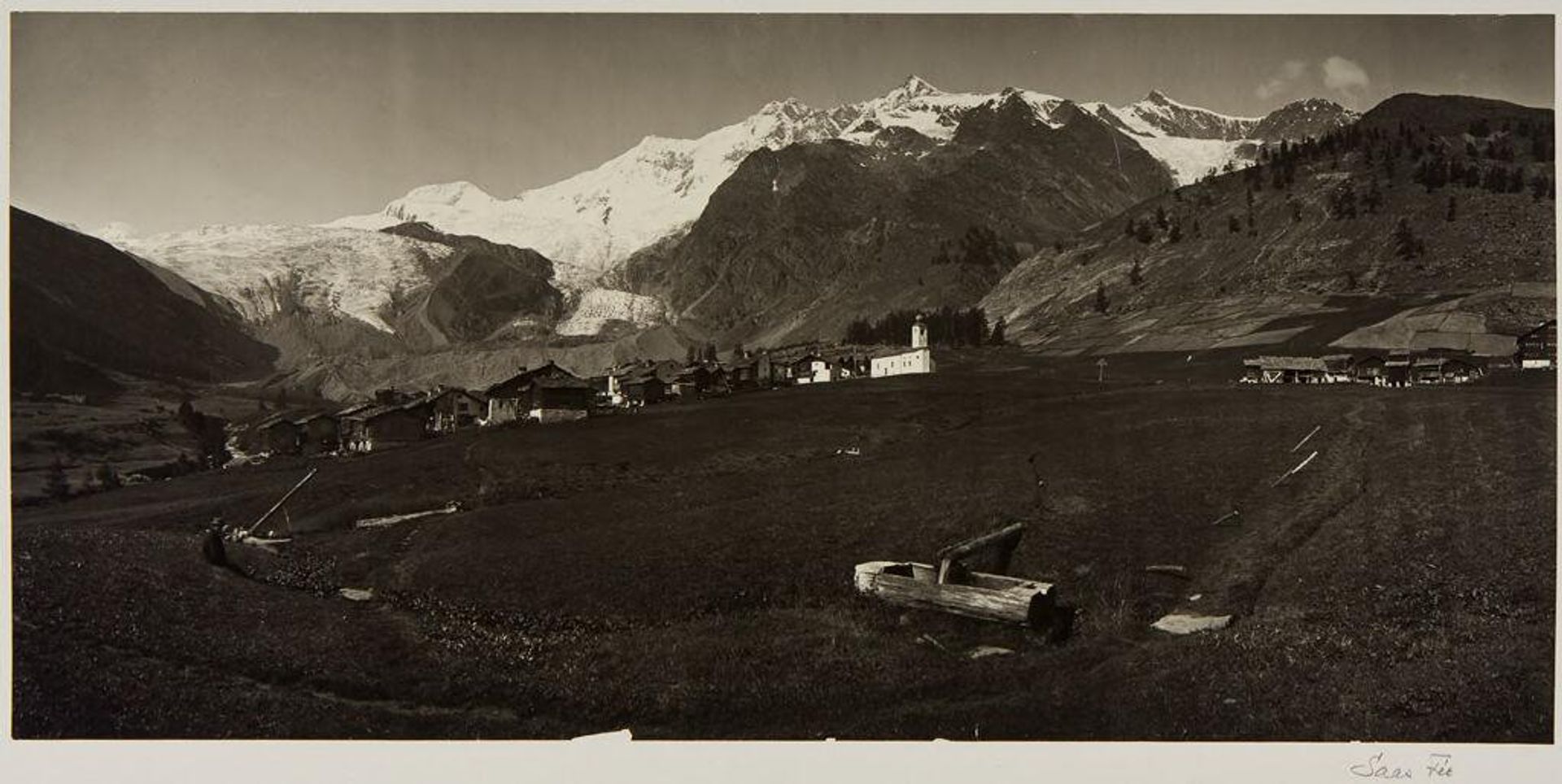 Village of Saas-Fee and its Glaciers by Adolphe Braun