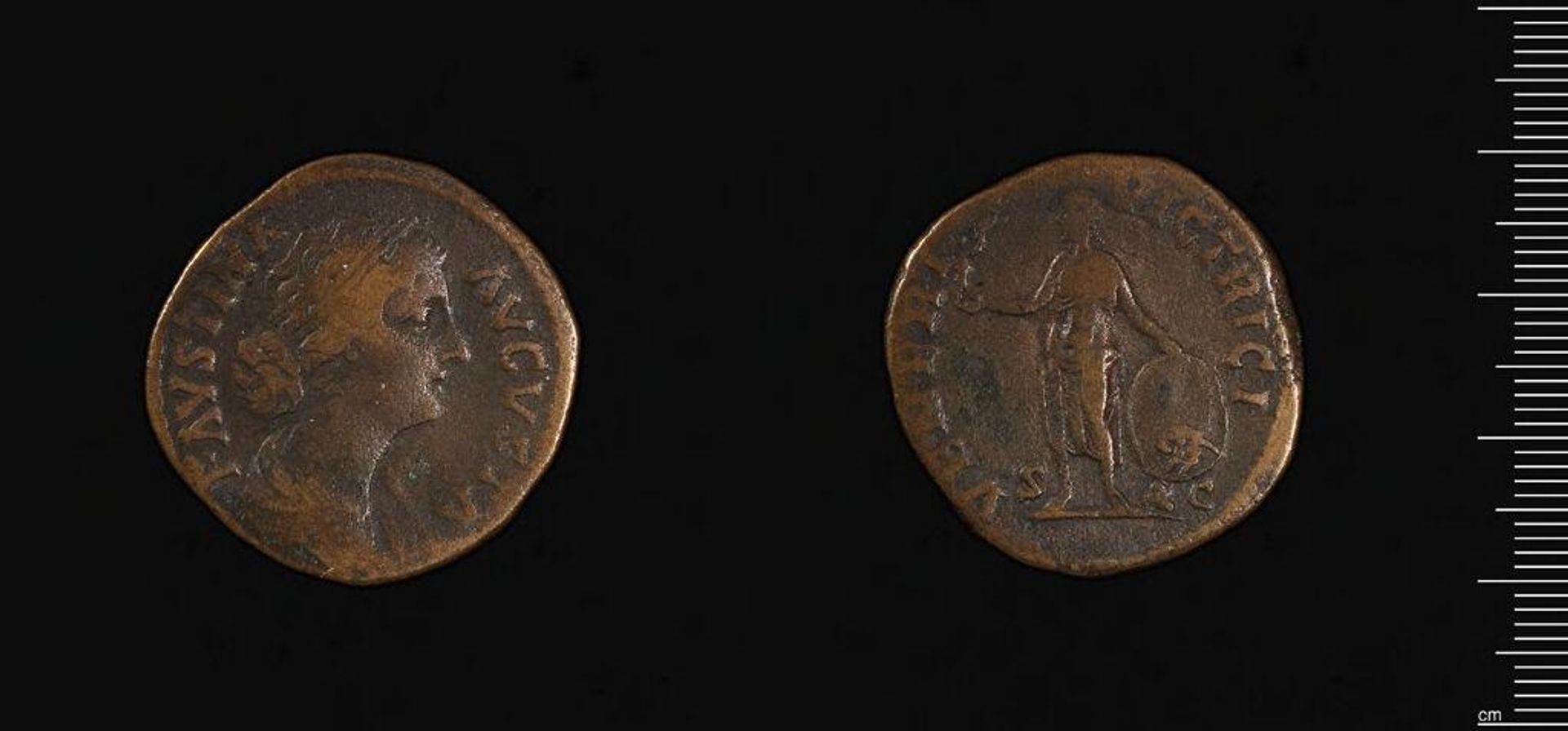 Sestertius of Faustina II by Faustina II