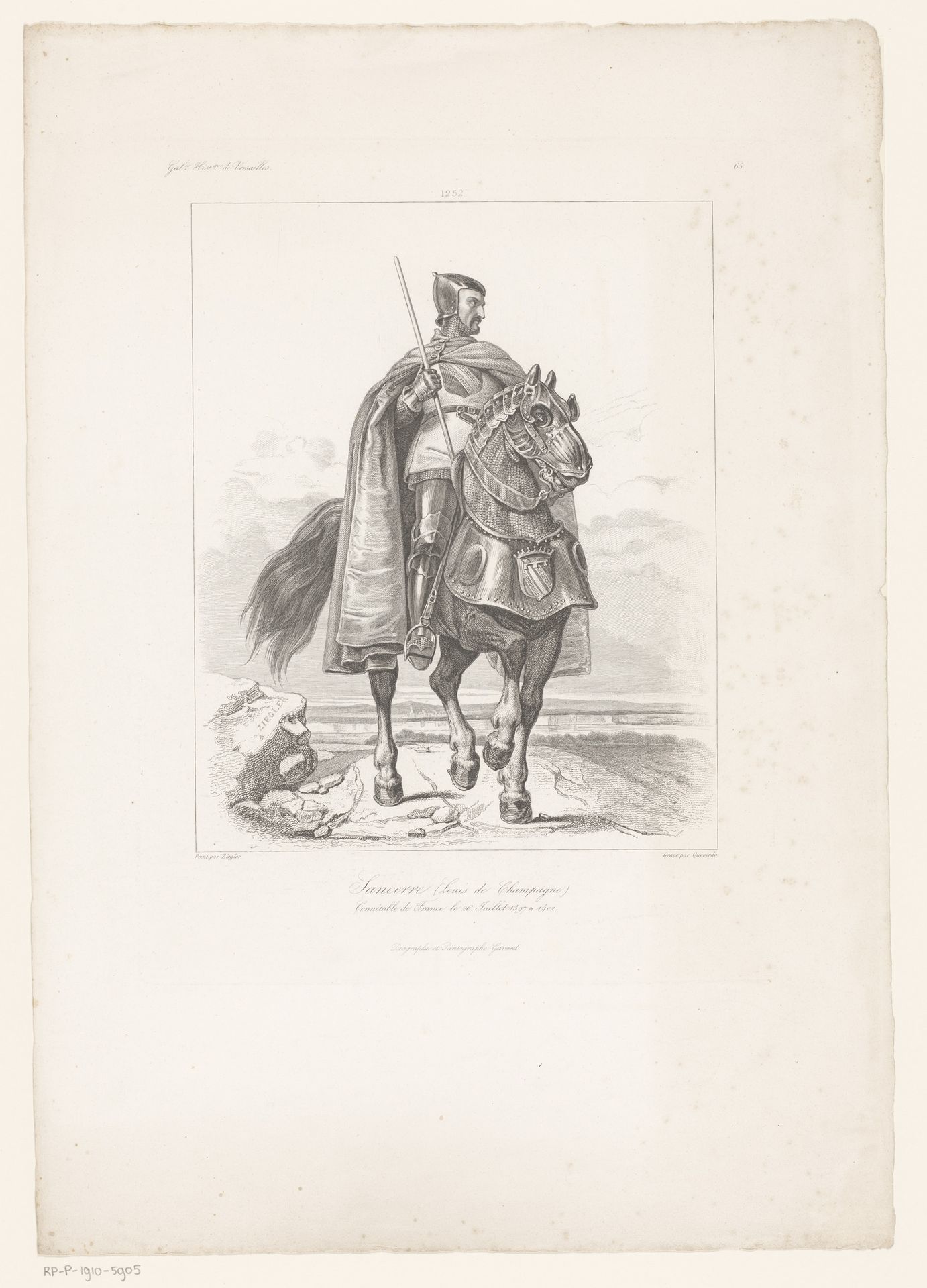 Portret van Louis de Sancerre by Louis Marie Yves Queverdo