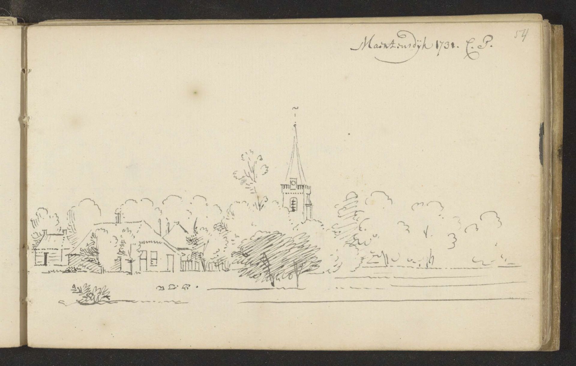 Gezicht op Maartensdijk by Abraham de (II) Haen