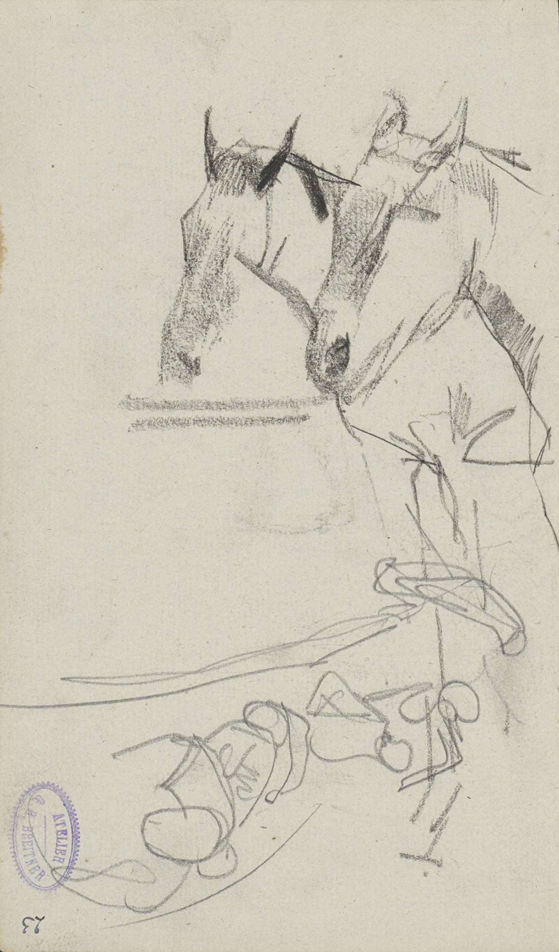 Slepers en twee paarden by George Hendrik Breitner