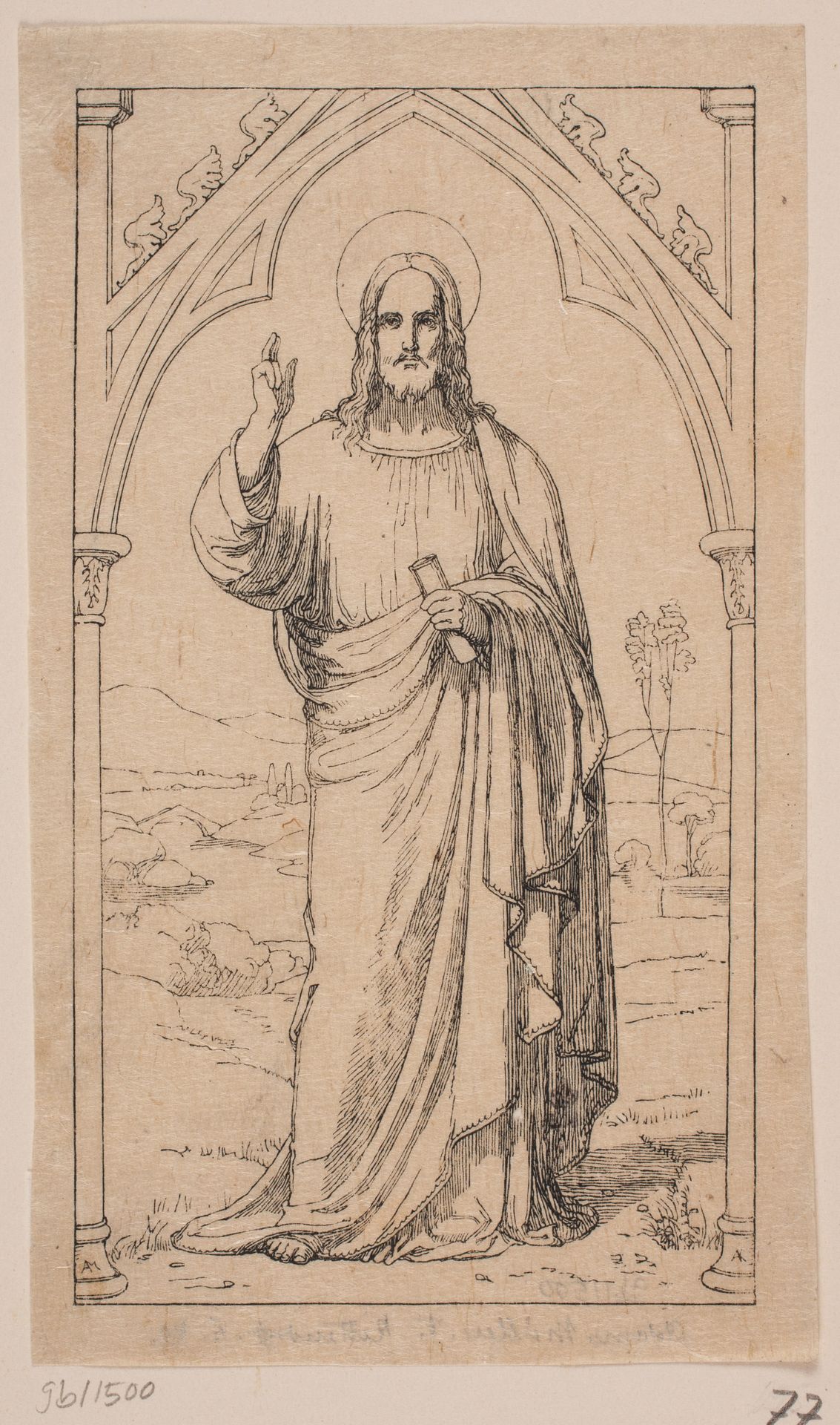 Kristus velsignende by Axel Theodor Kittendorff
