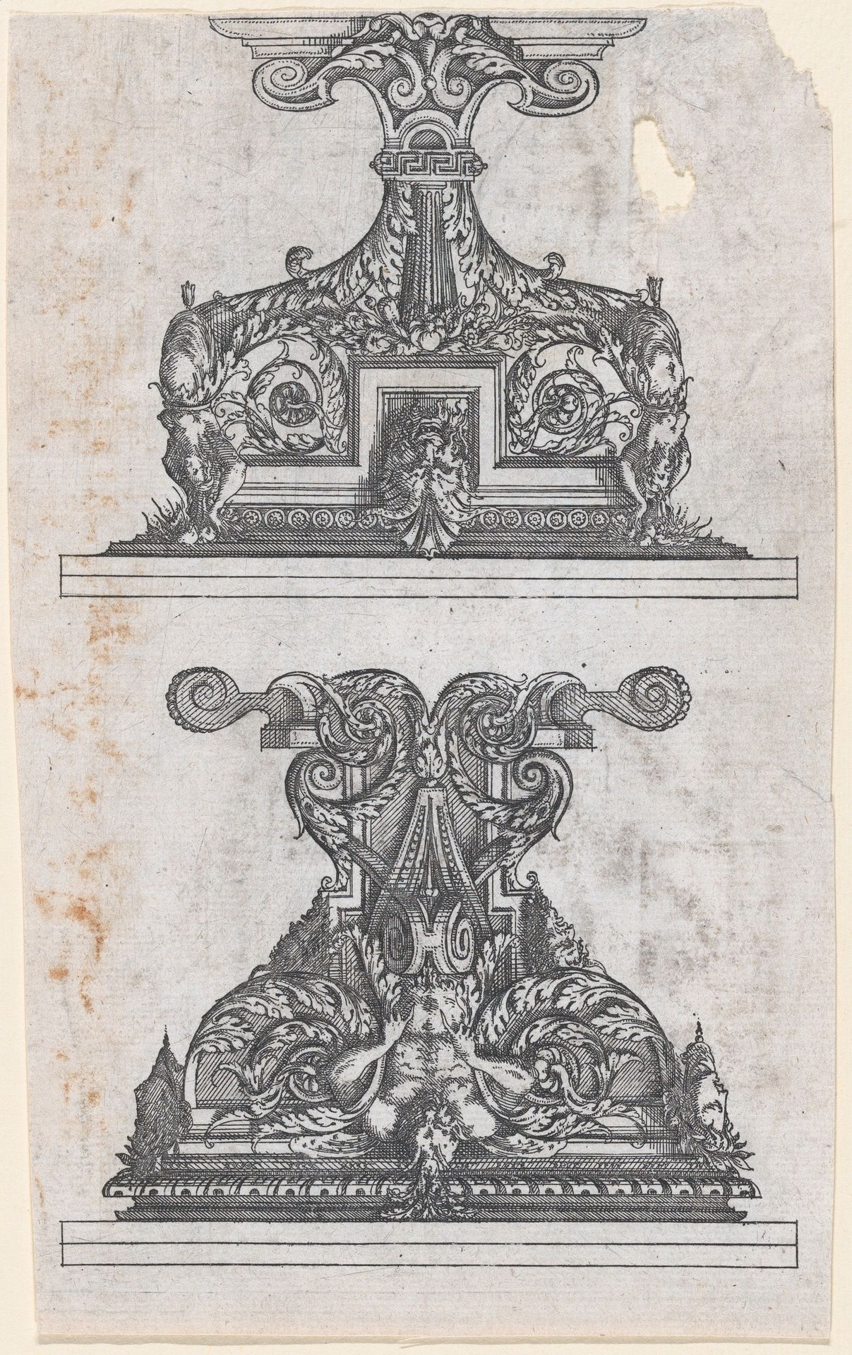 Two Table Designs by Jacques Androuet Du Cerceau
