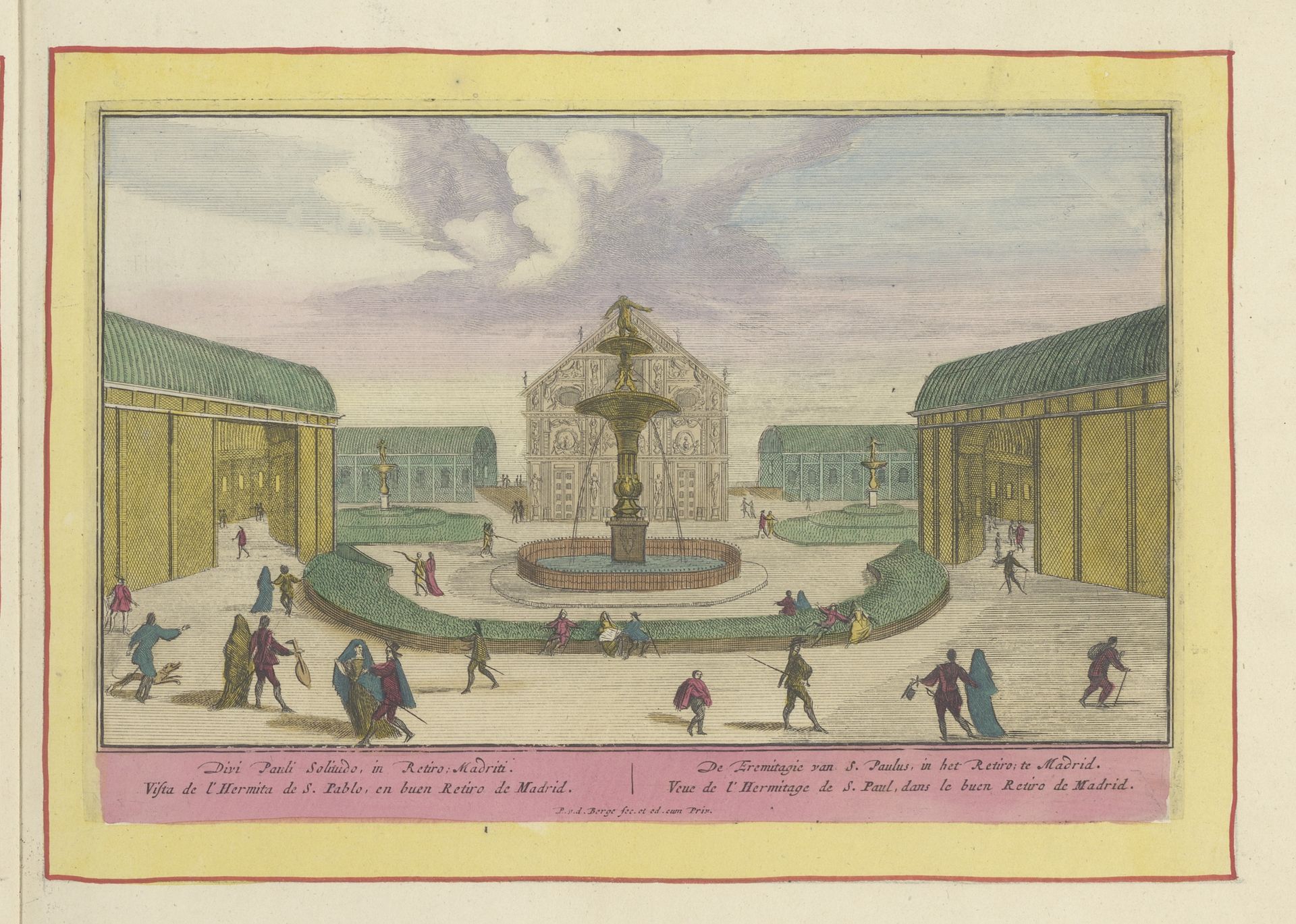Kerk van Paulus de Heremiet in de tuinen van het Palacio del Buen Retiro te Madrid by Pieter van den Berge