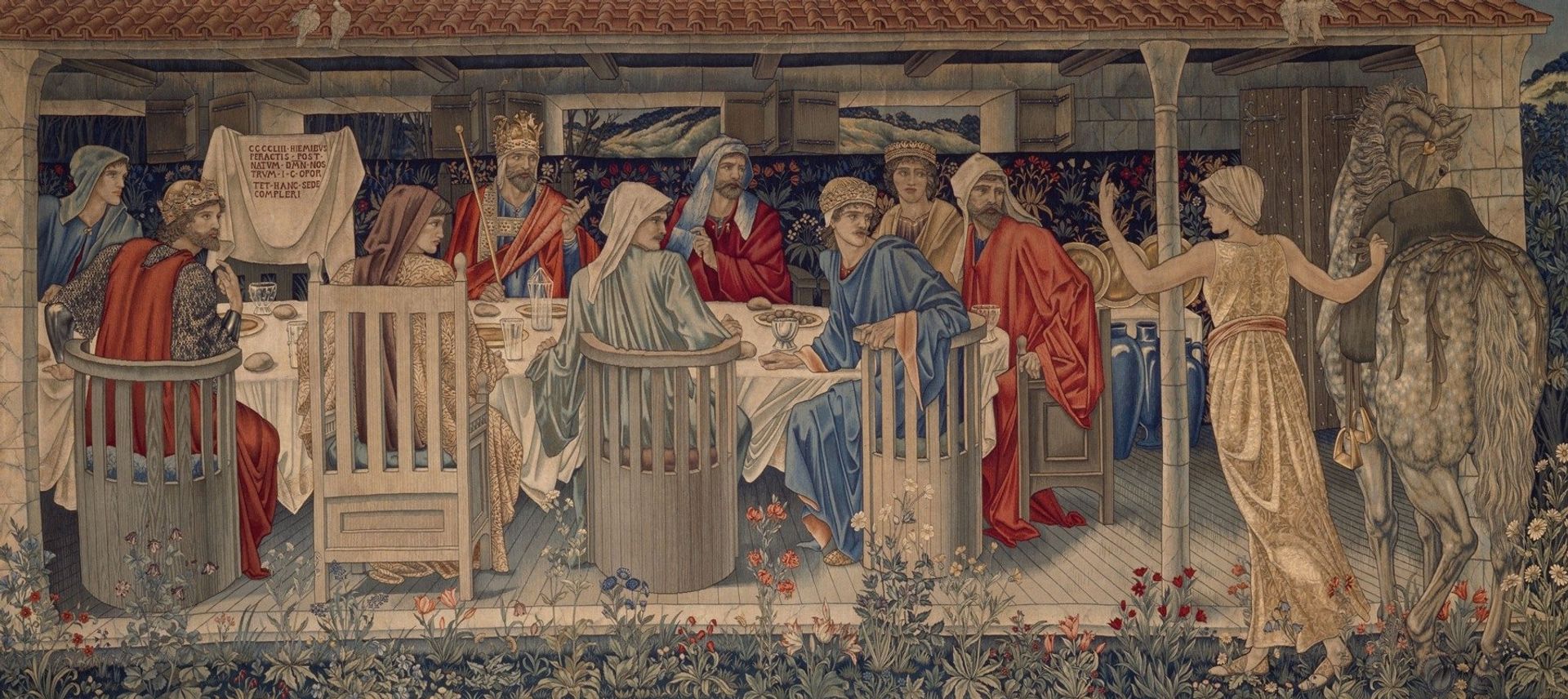 Knights of the Round Table Summoned to the Quest by the Strange Damsel by Edward Burne-Jones