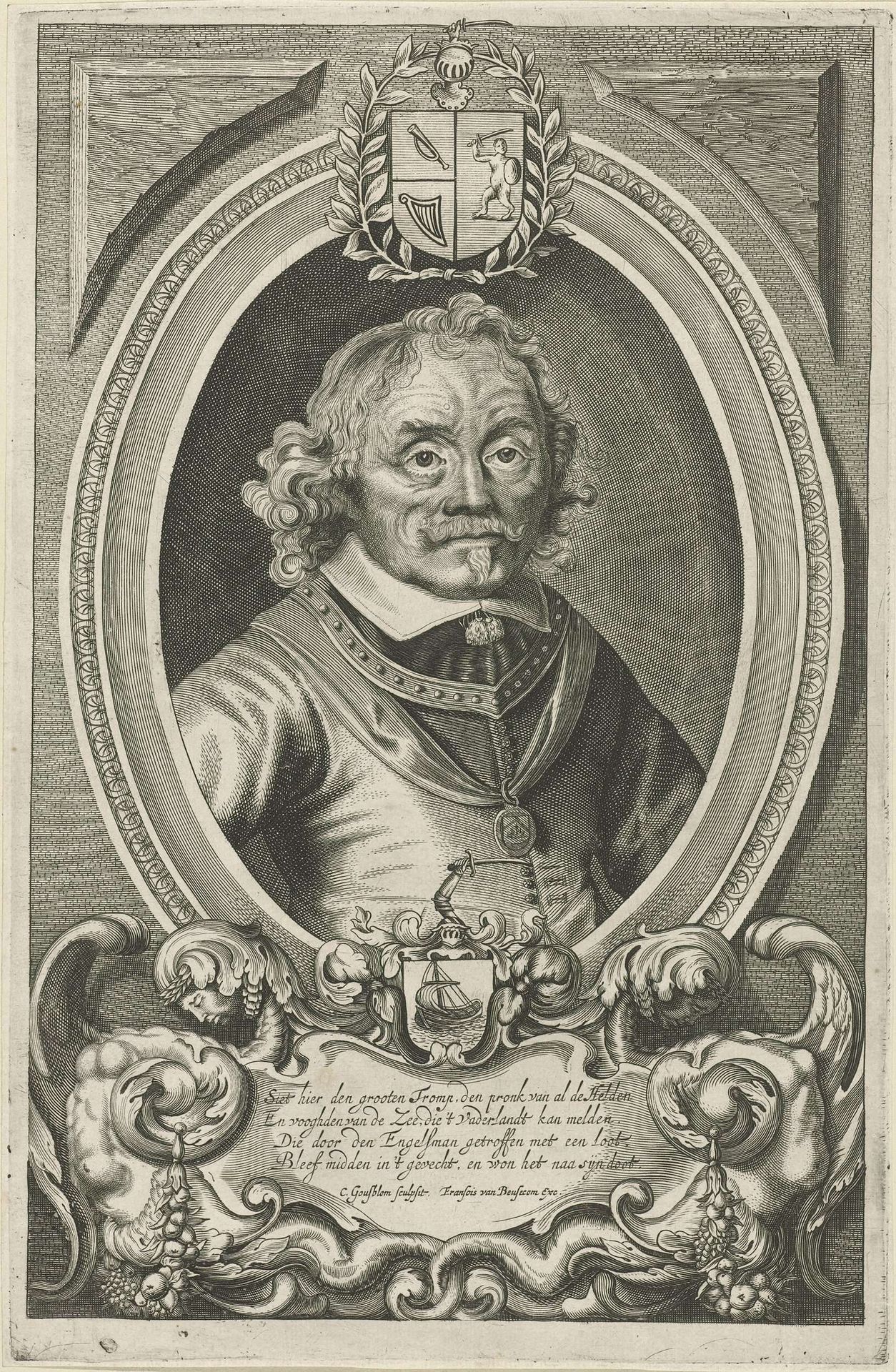 Portret van admiraal Maarten Harpertszoon Tromp by Cornelis Goutsbloem