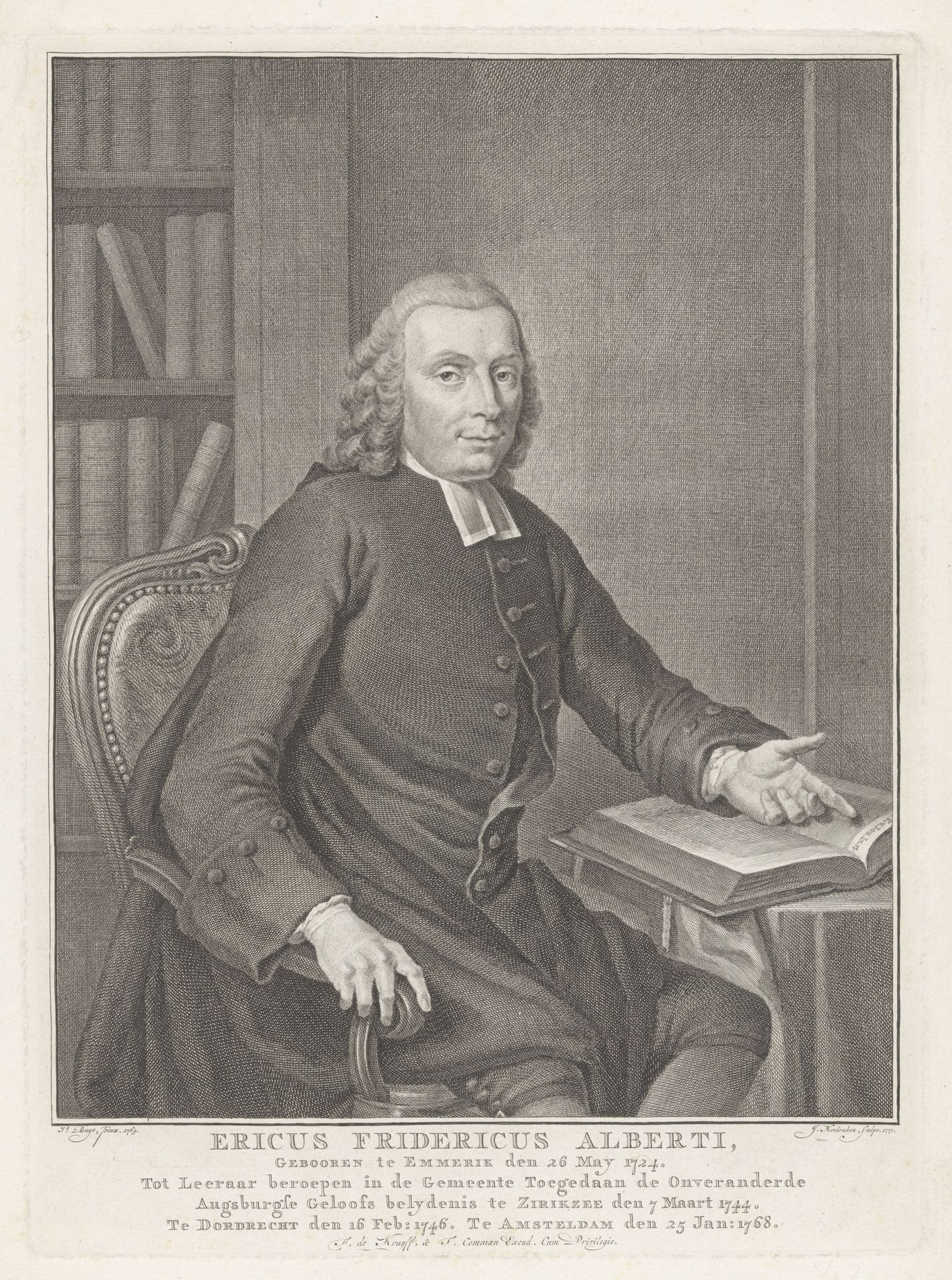Portret van Ericus Fredericus Alberti by Jacob Houbraken