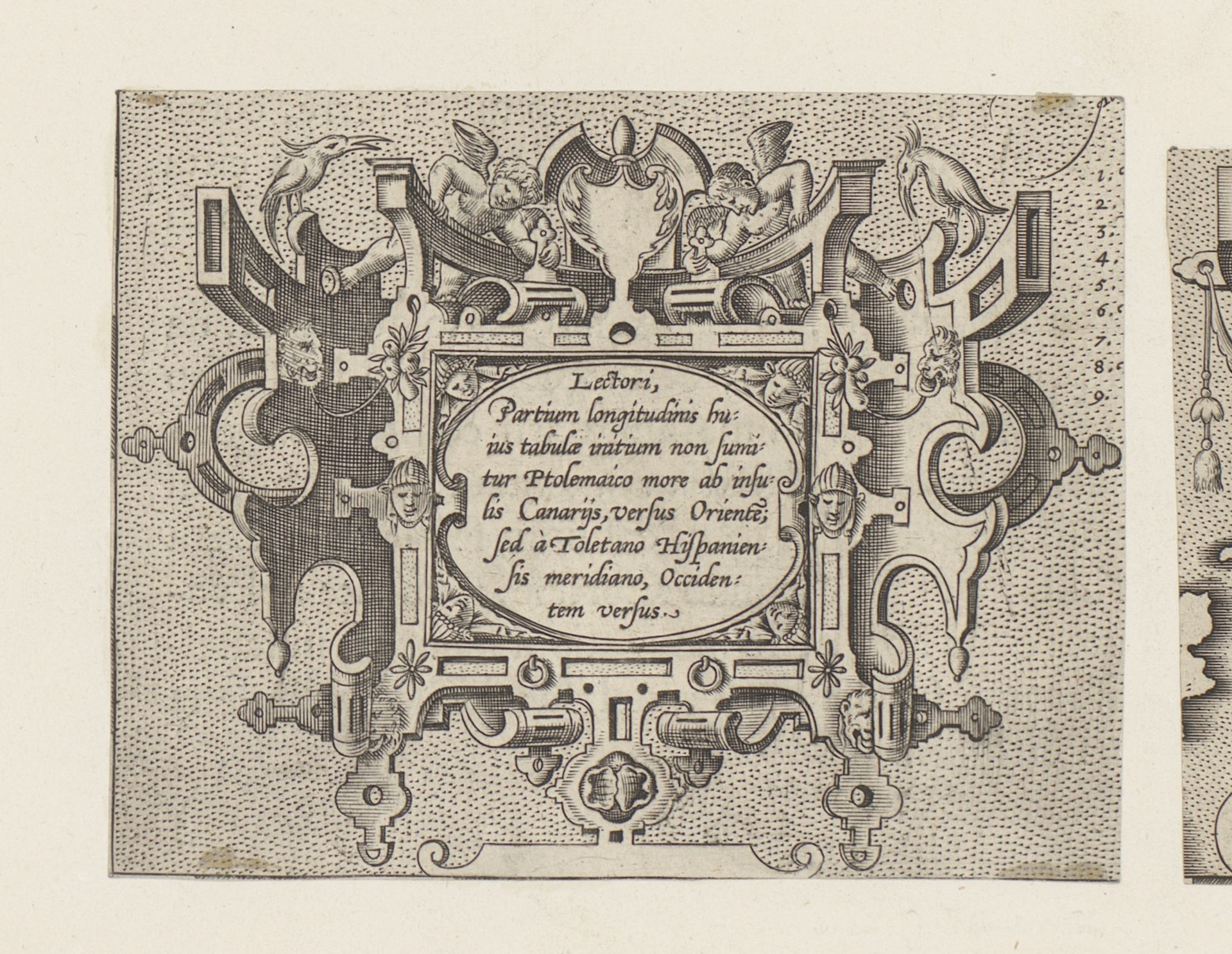 Cartouche met putti en maskers by Anonymous