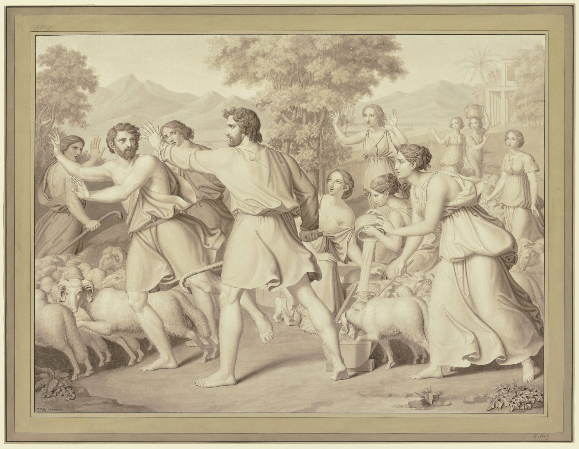 Moses und die Hirten am Brunnen by Peter Rittig