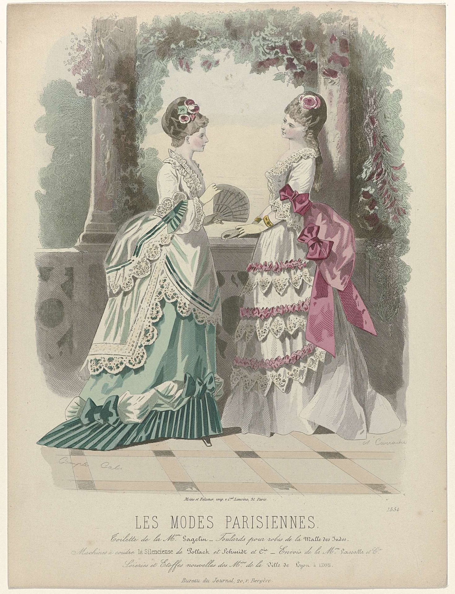 Les Modes Parisiennes, 1871-1872, Pl. 1554 : Toilette de la M.on Gagelin (...) by Carrache