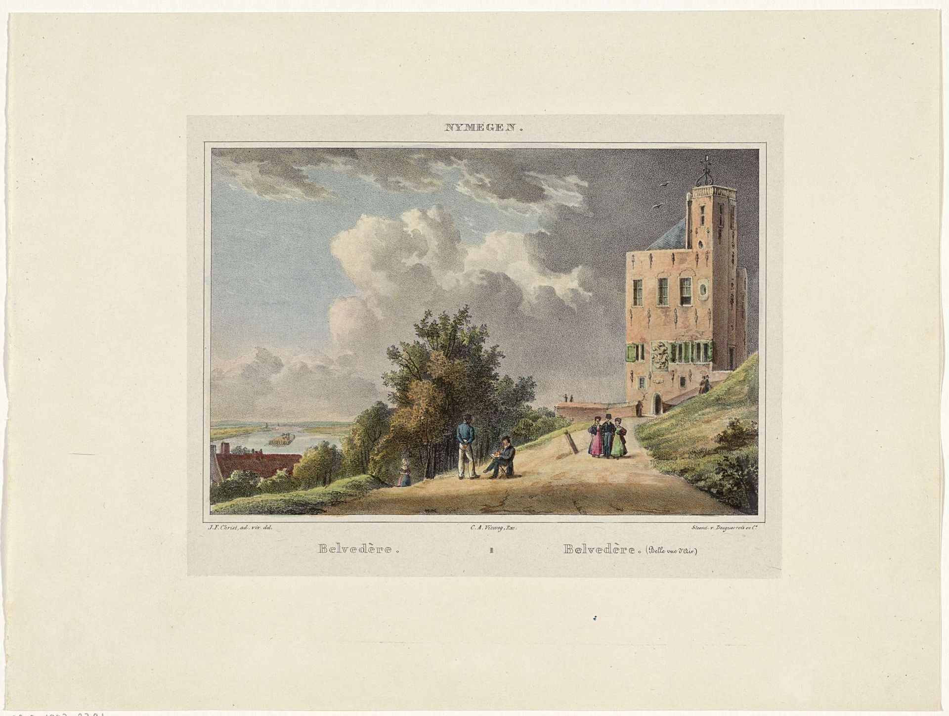 Gezicht op het Belvédère in Nijmegen by Johannes Franciscus Christ