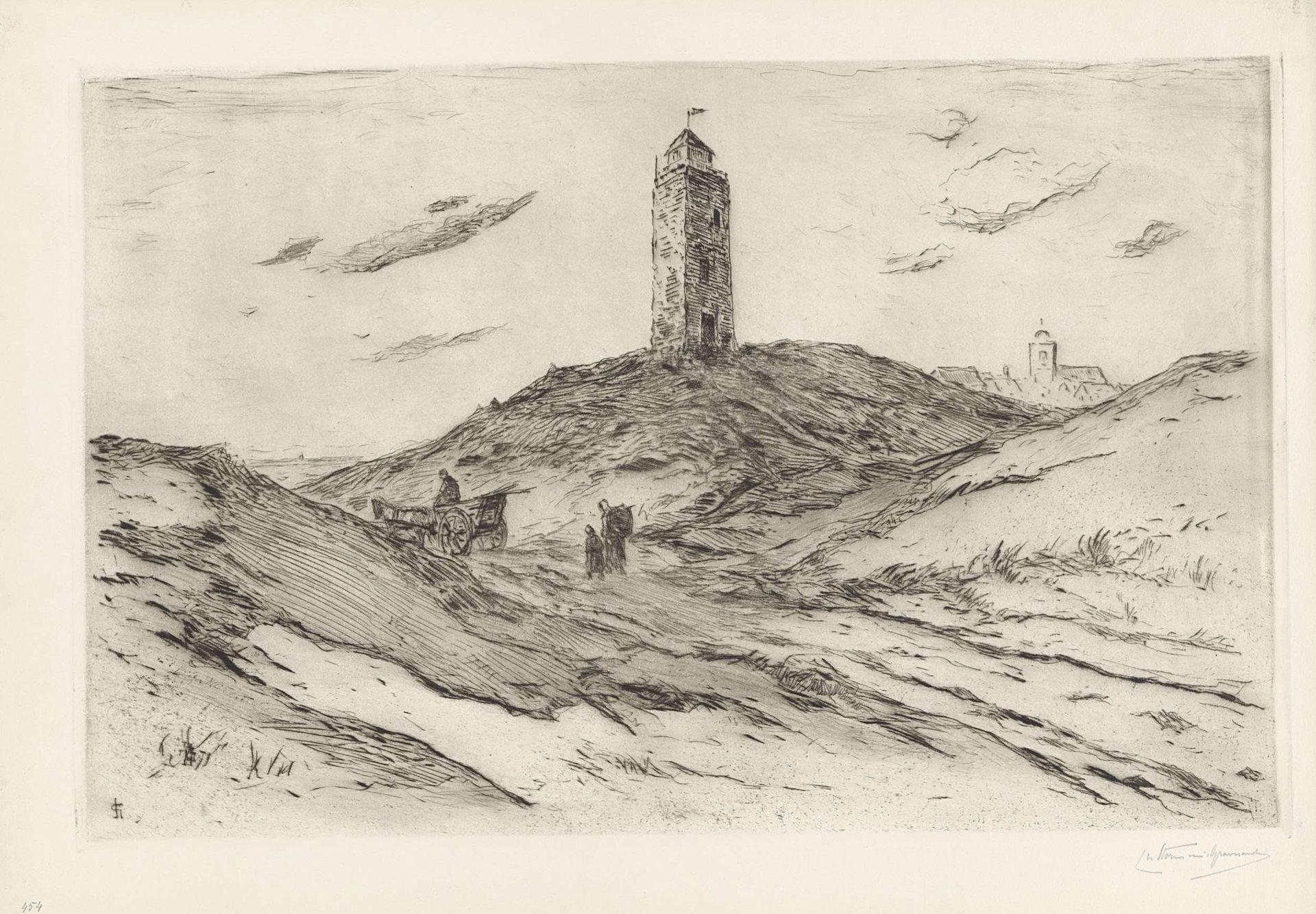 Vuurtoren te Katwijk by Carel Nicolaas Storm van 's-Gravesande