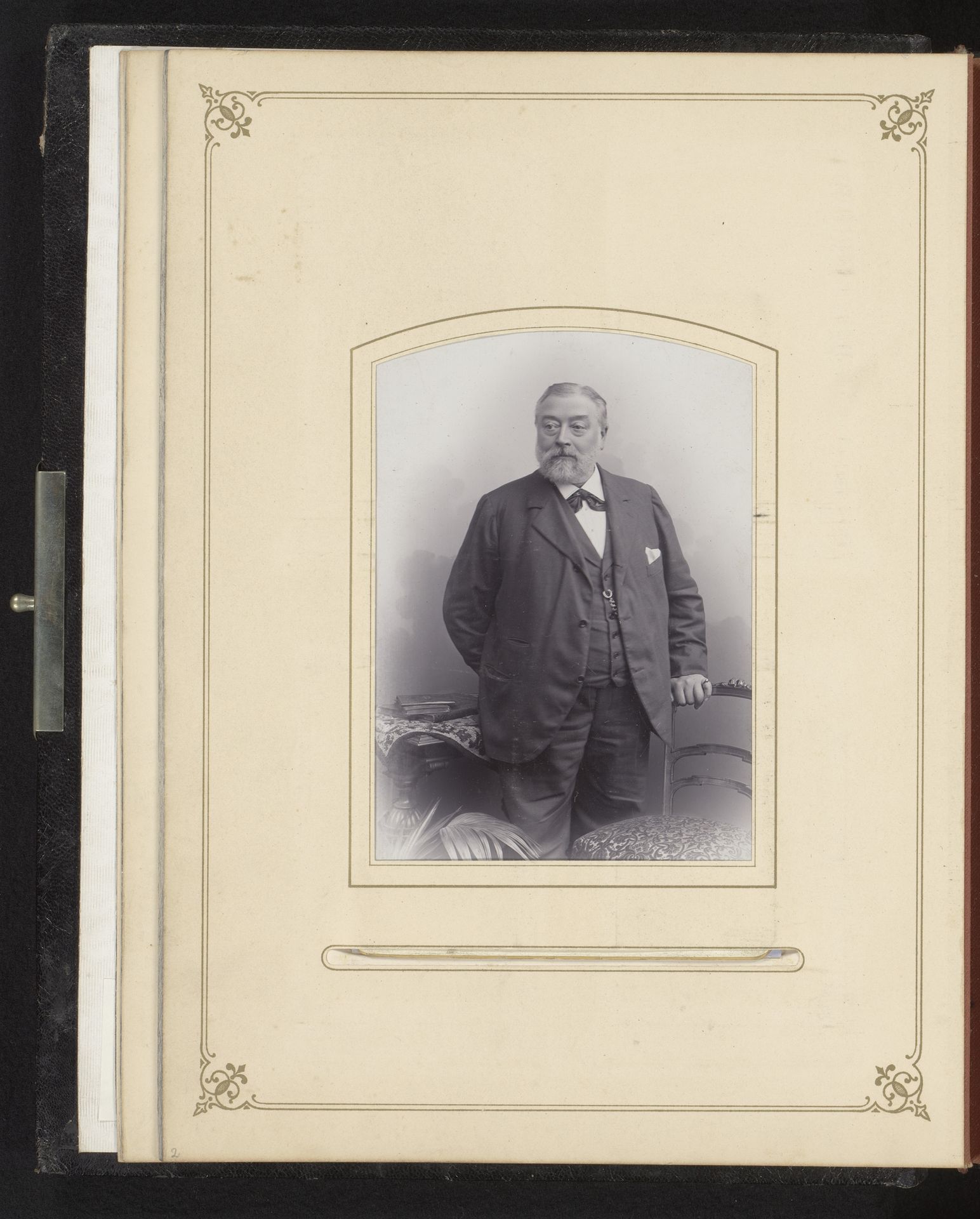 Portret van een man bij een stoel by Adolf Neumann