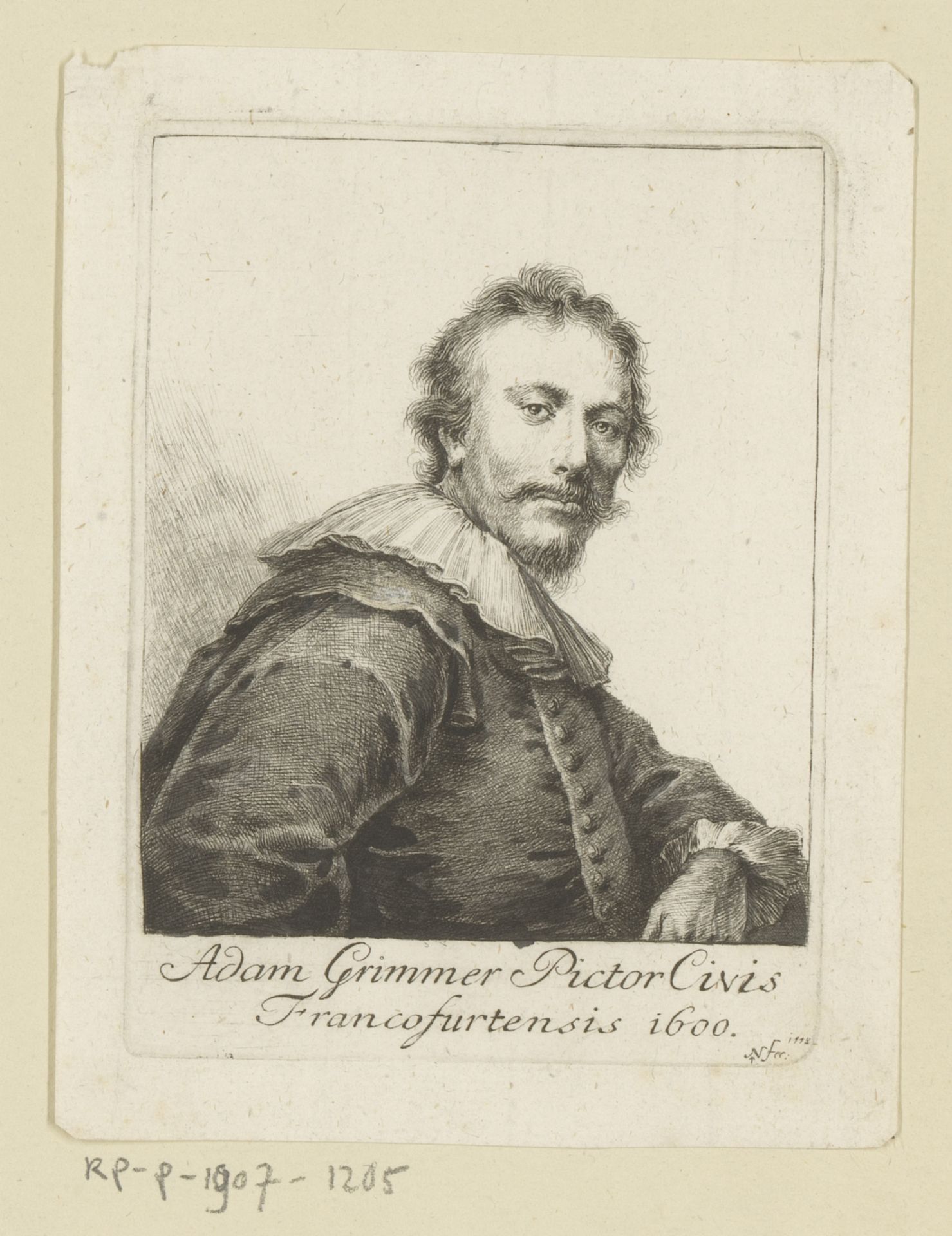 Portret van Adam Grimmer by Johann Andreas Benjamin Nothnagel