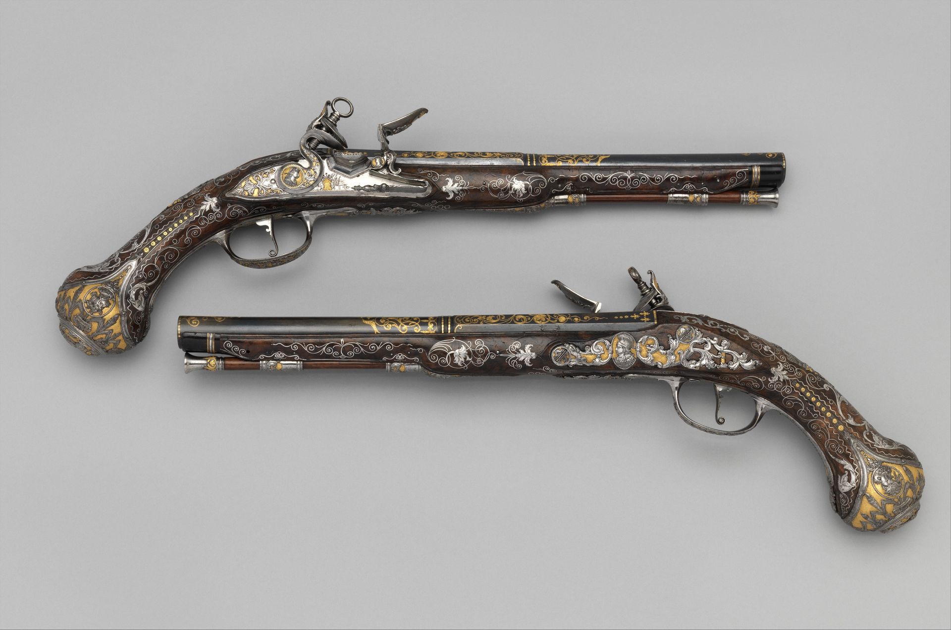 Pair of Flintlock Pistols Made for Ferdinand IV, King of Naples and Sicily (1751–1825) by Royal Arms Manufactory at Torre Annunziata