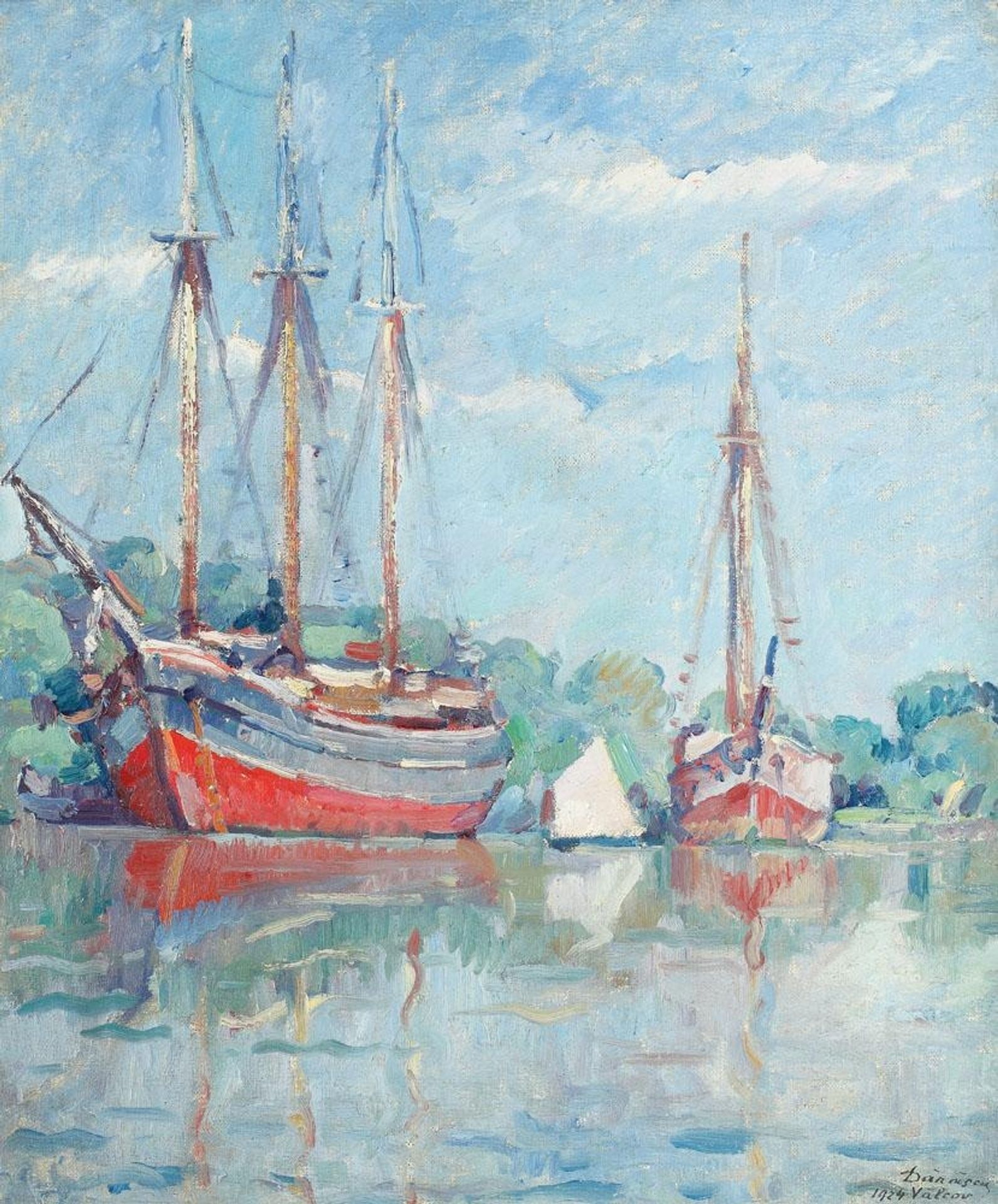 Boats on the Danube (Vâlcov) by Nicolae Darascu