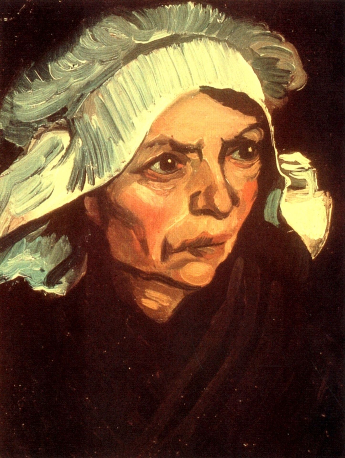 Head of a Peasant Woman with White Cap by Vincent van Gogh