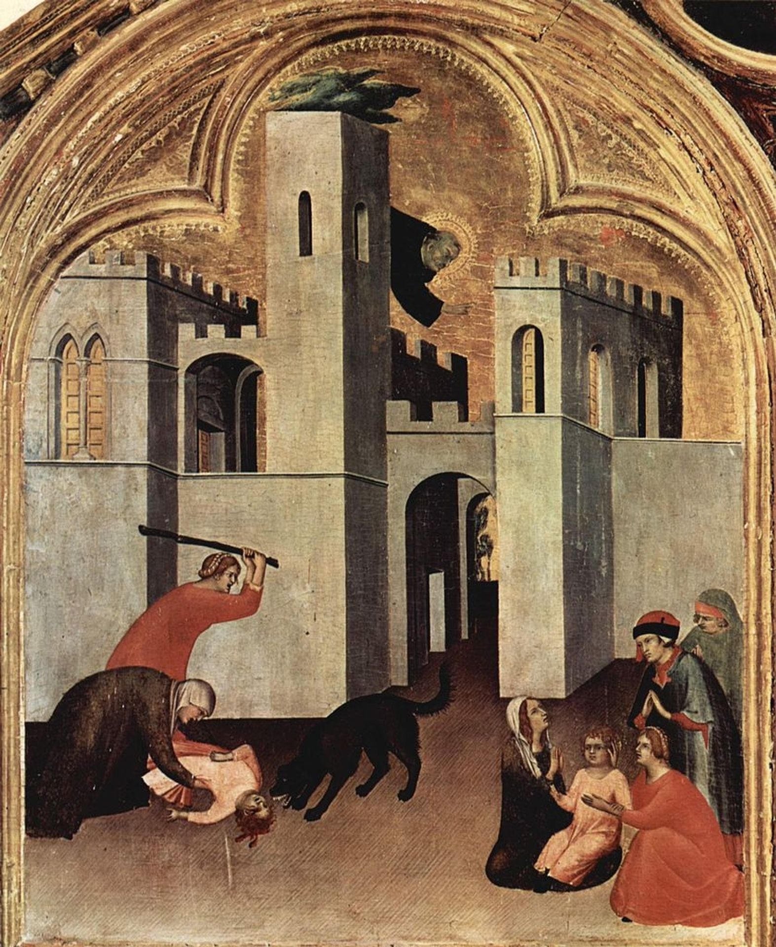 The Miracle of the Child Attacked and Rescued by Augustine Novello by Simone Martini