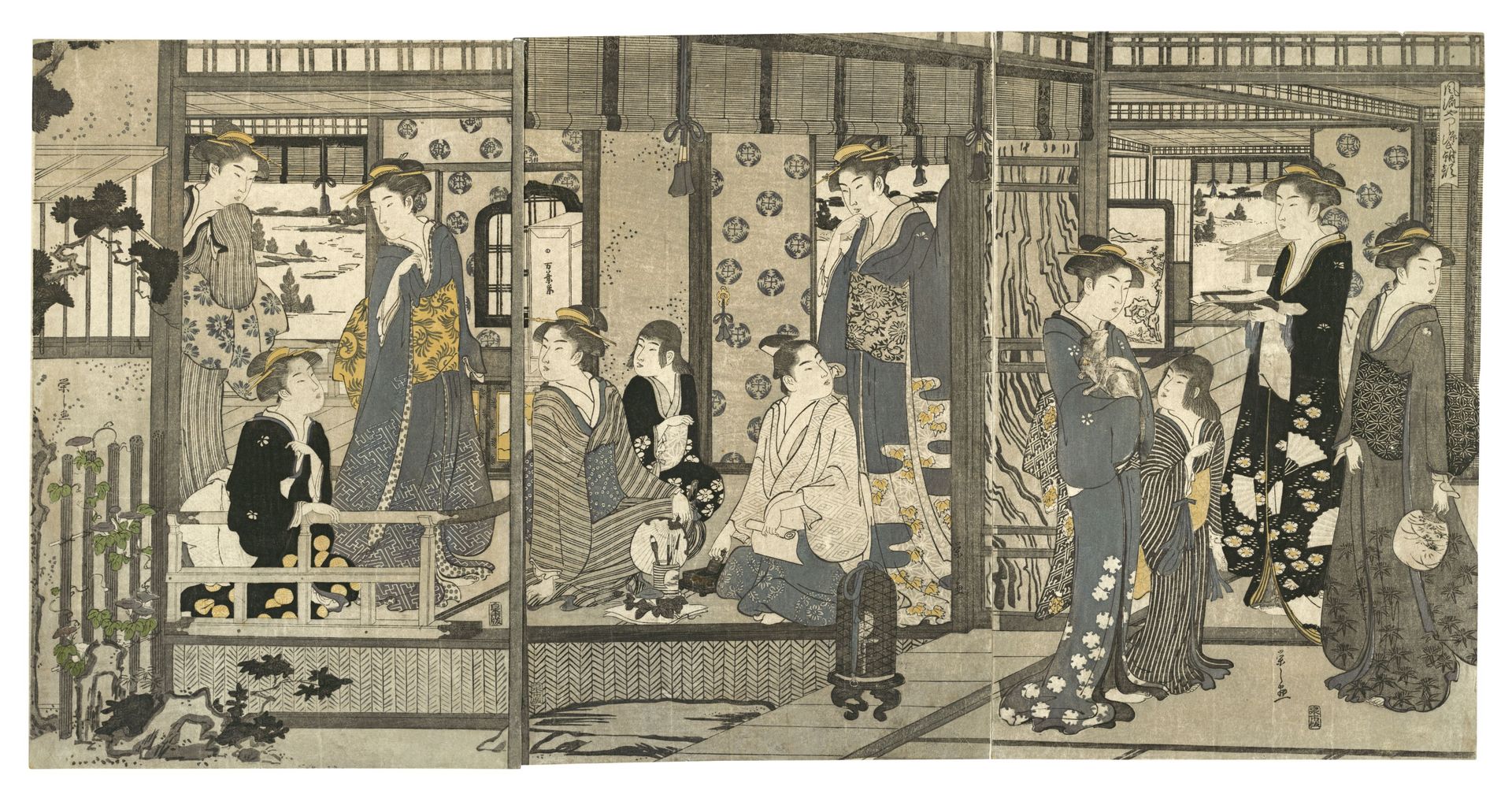Bellflowers (Asagao), from the series Genji in Fashionable Modern Guise (Fūryū yatsushi Genji: Asagao) by Chōbunsai Eishi 鳥文斎栄之