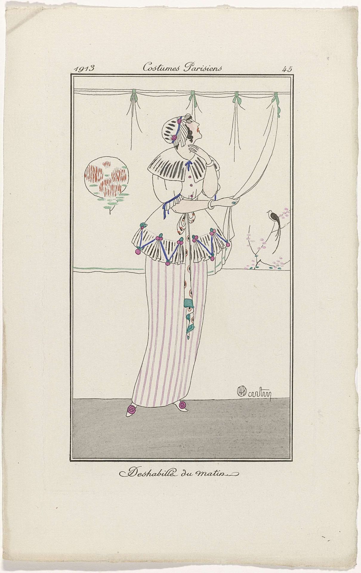 Journal des Dames et des Modes, Costumes Parisiens, 1913, No. 45 : Deshabillé du matin by Charles Martin
