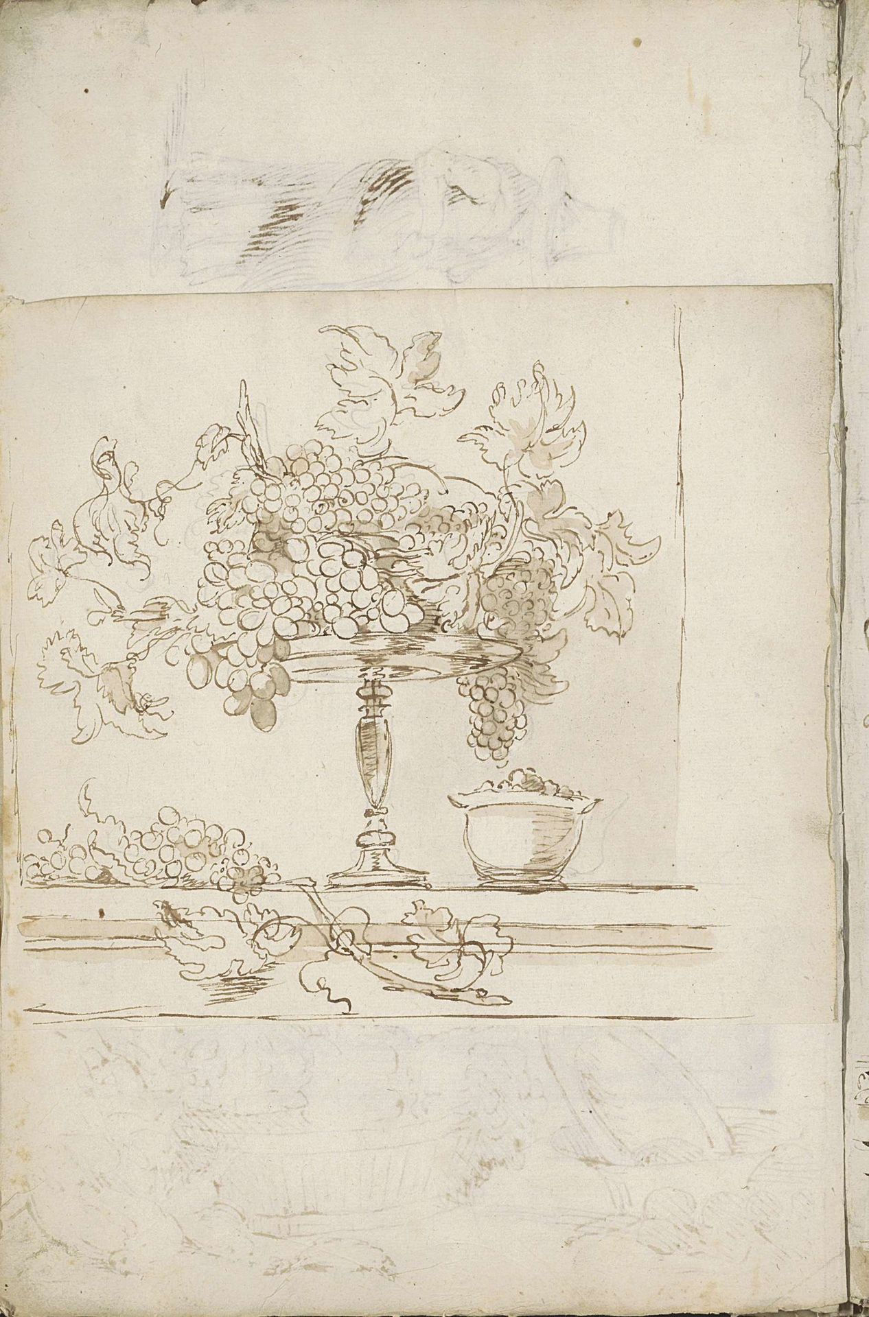 Stilleven met druiven op een schaal by Paul de Vos