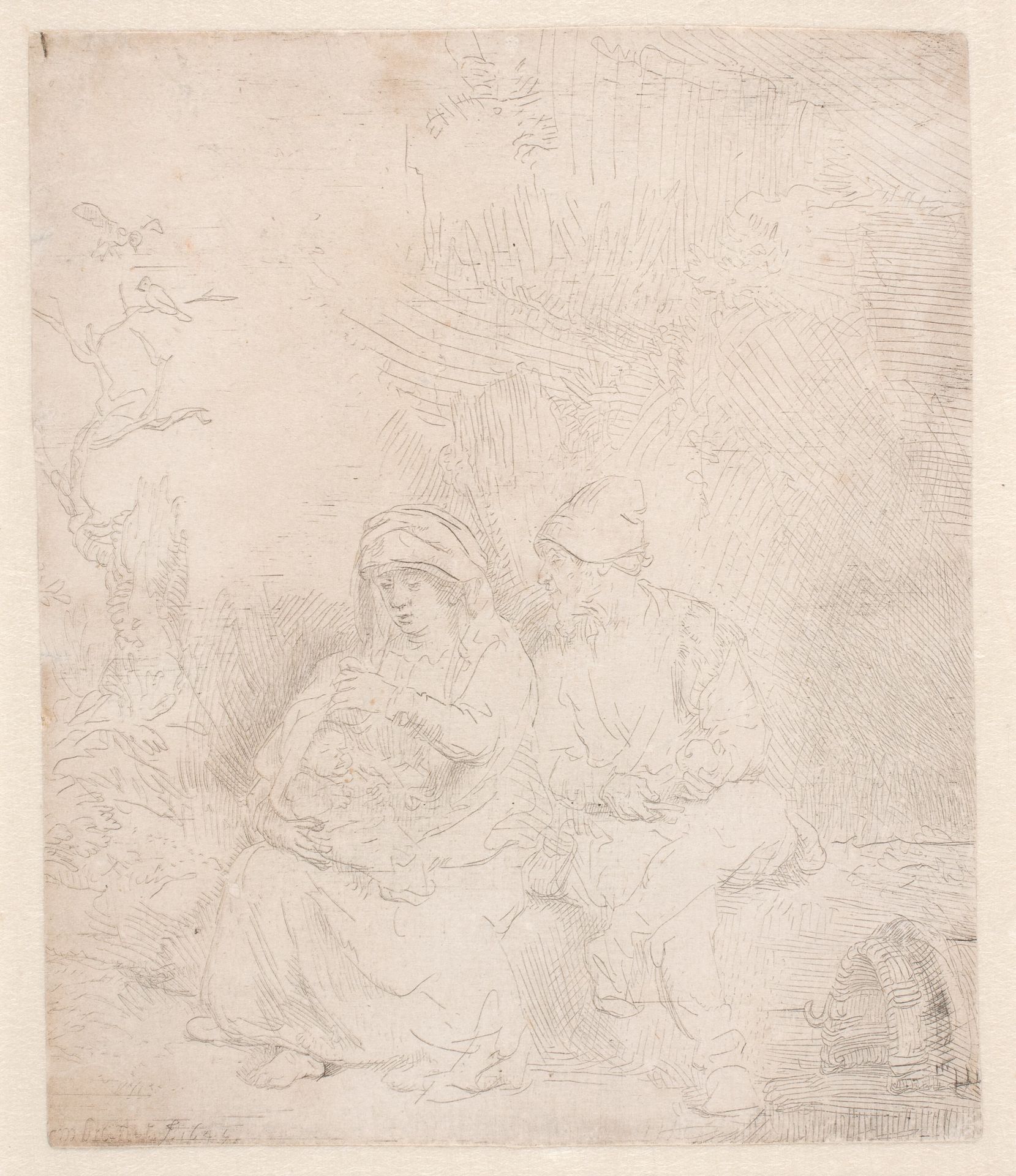 The rest on the flight: lightly etched by Rembrandt van Rijn