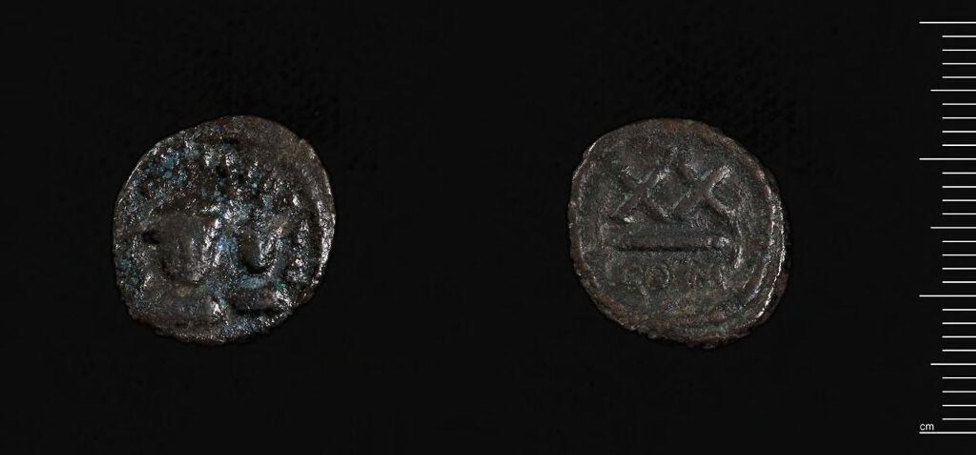 Half Follis of Herakleios, Rome by Abd-al-Malik (Umayyads)