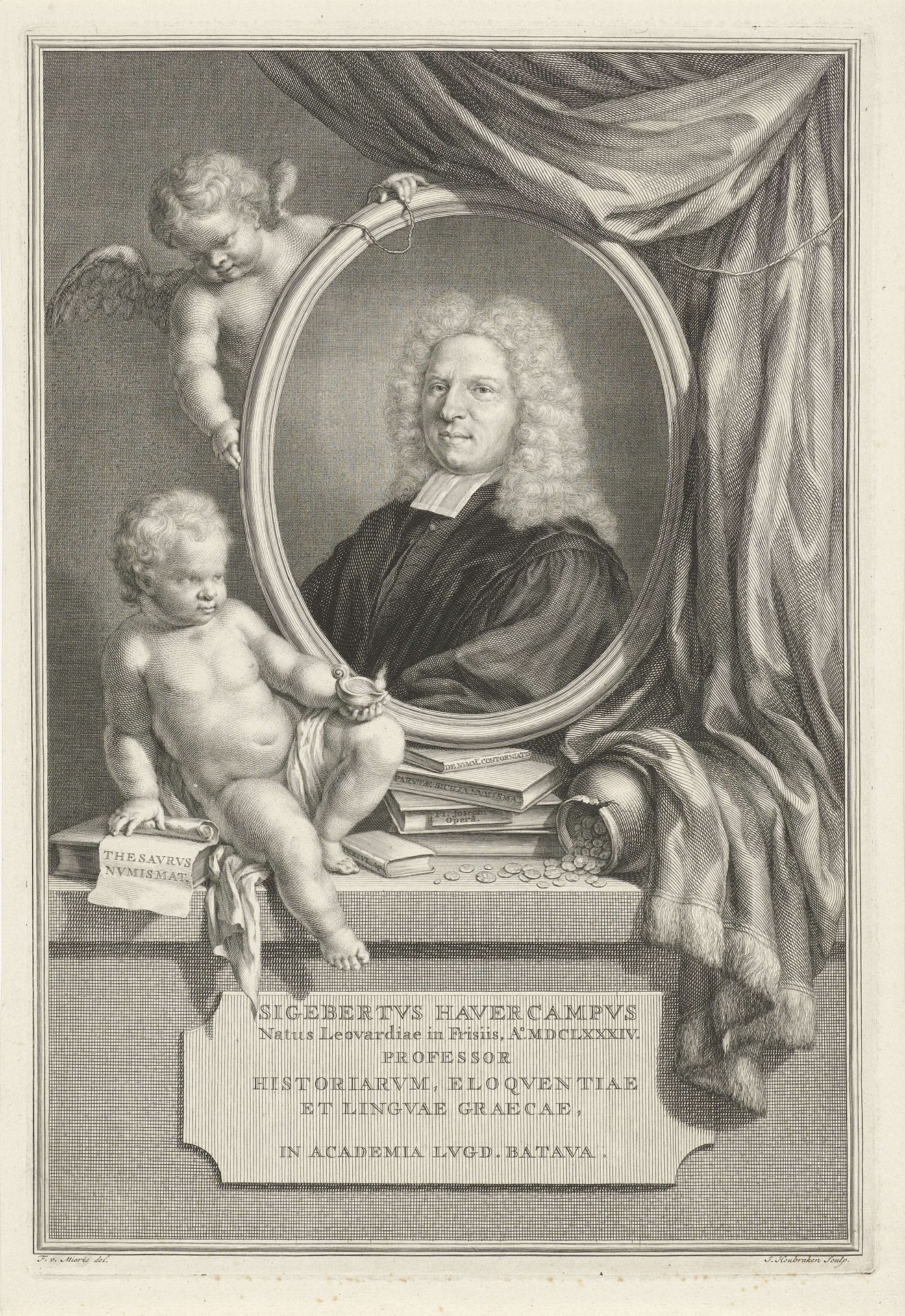 Portret van Siwert Haverkamp by Jacob Houbraken
