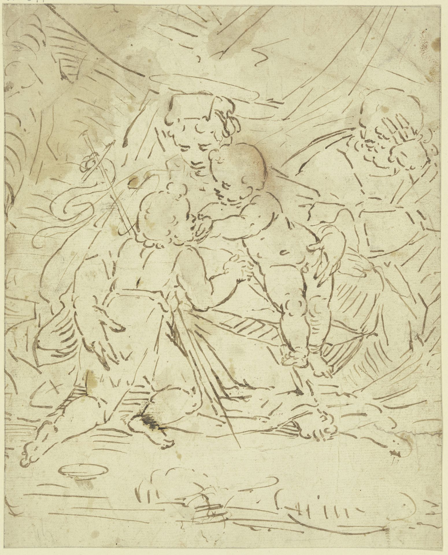 Die Heilige Familie mit dem Johannesknaben by Luca Cambiaso