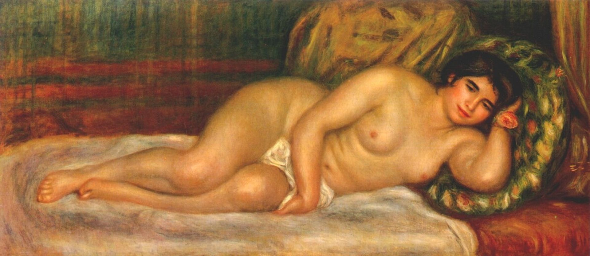 Reclining nude (gabrielle) by Pierre-Auguste Renoir