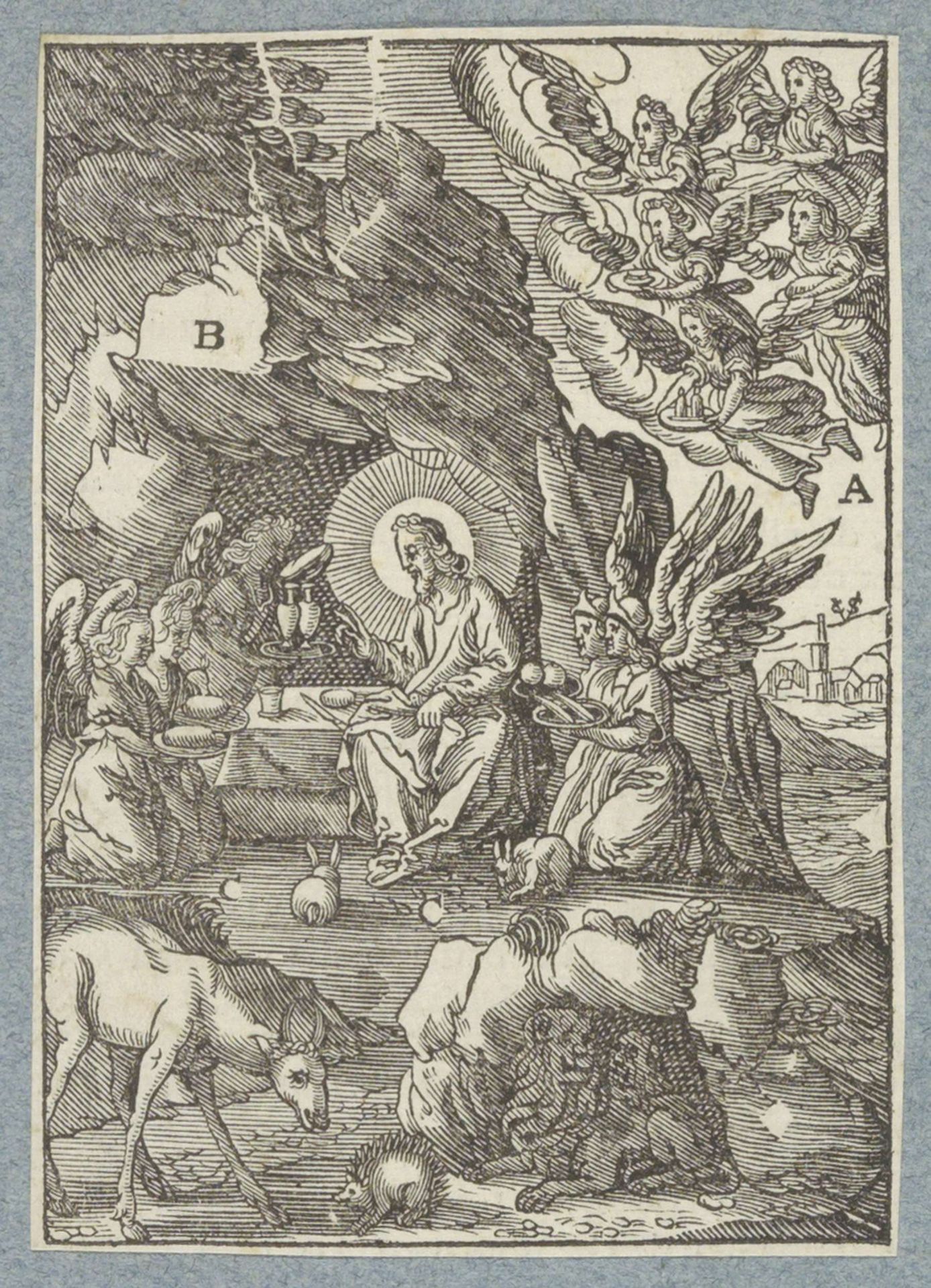 Engelen zorgen voor Christus by Christoffel van (II) Sichem