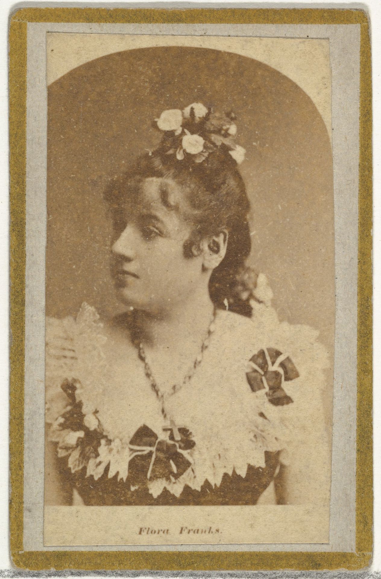 Flora Franks, from the Actresses and Celebrities series (N60, Type 2) promoting Little Beauties Cigarettes for Allen & Ginter brand tobacco products by Allen & Ginter